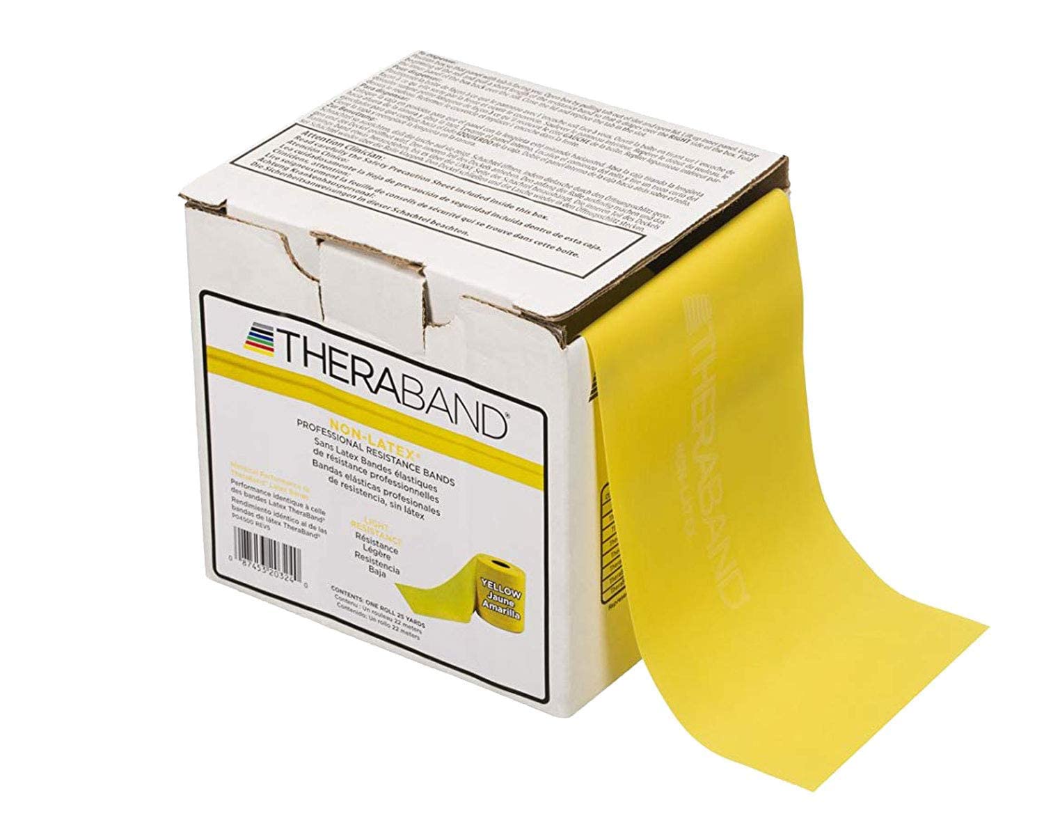 THERABAND Resistance Band 25 Yard Roll, Special Heavy Black Non-Latex Professional Elastic Bands for Upper & Lower Body Exercise, Physical Therapy, Pilates, & Rehab, Dispenser Box (Yellow)-image-25