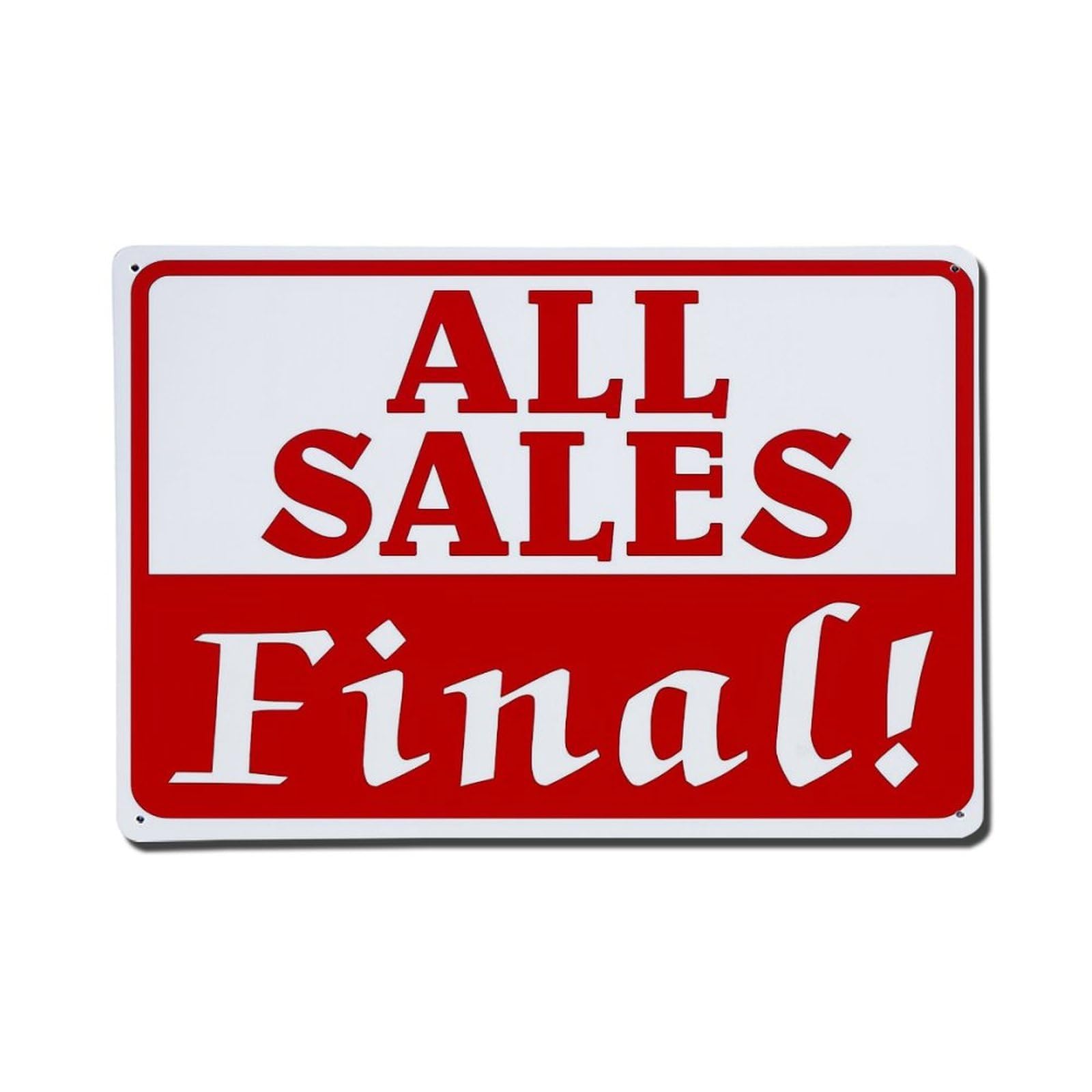 All Sales Final Sign Metal Tin Sign Plaque