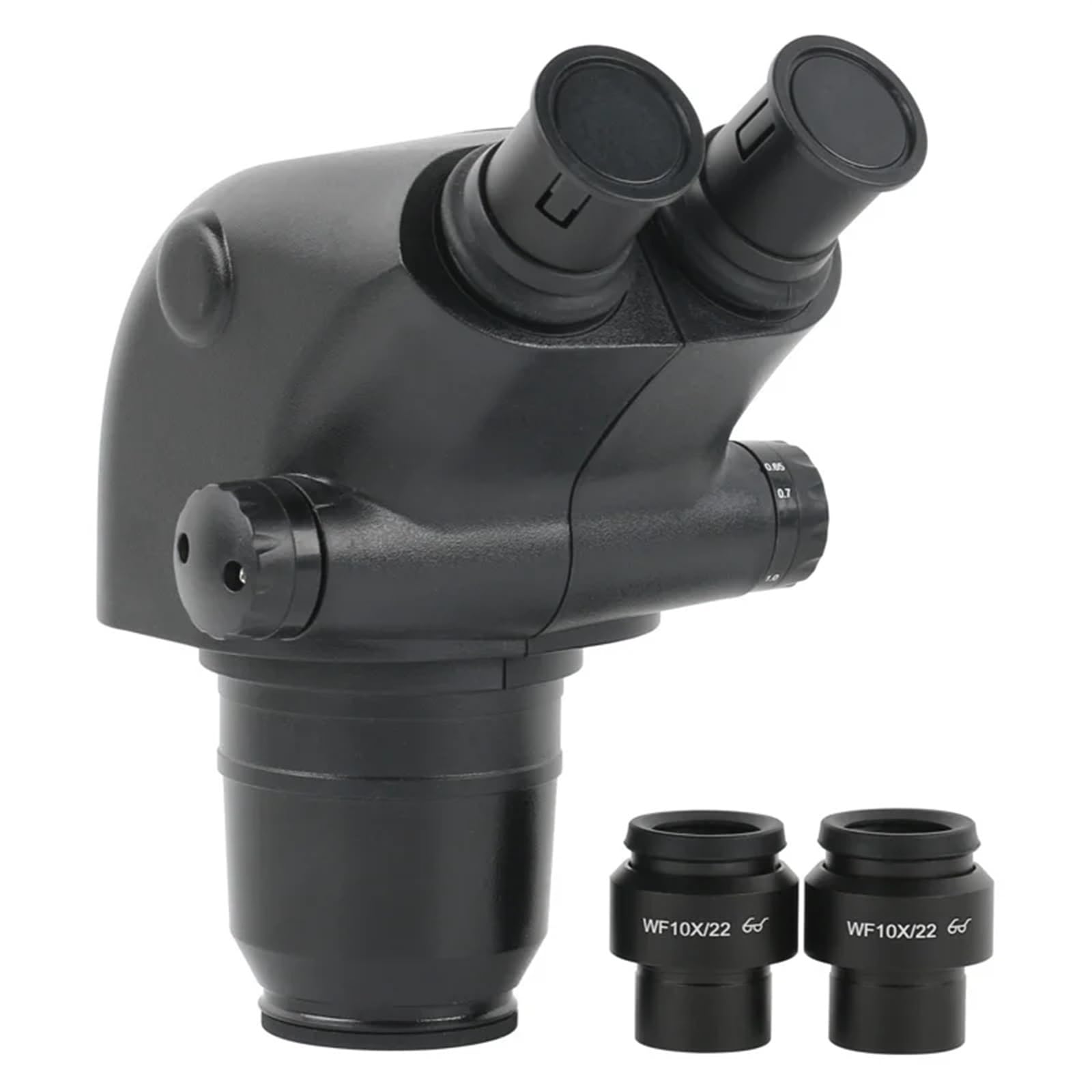 Testa binoculare per microscopio stereo 6,5X-65X 3,25X-32,5X 13X-130X + lente ausiliaria 0,5x 2,0x + oculare WF10X/22mm (con microscopio nero 1,0x)