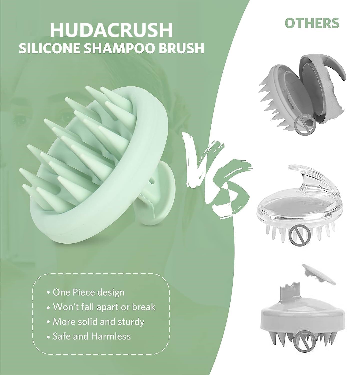 Hudacrush green unibody silicon scalp massage, scalp scrubber, head massage for hair growth, deep cleaning dandruff removal brush, oil cargo shampoo brush brush for men and women for hair growth Hudacrush green unibody silicon scalp massage, scalp scrubber, head massage for hair growth, deep cleaning dandruff removal brush, oil cargo shampoo brush brush for men and women for hair growth