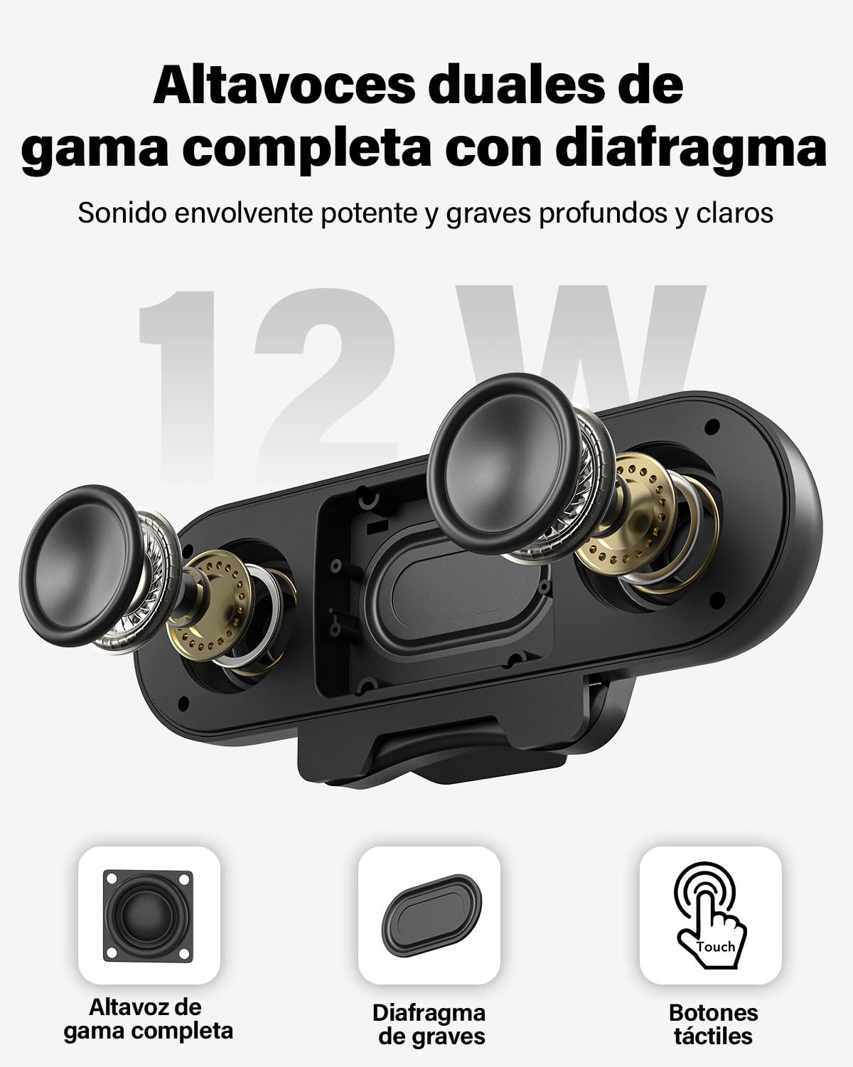 ZETIY Altavoz de PC de 12 W, barra de sonido con monitor USB, diseño de clip, mini caja de altavoces para portátil, sonido estéreo HD, Plug & Play para ordenador, escritorio y portátil