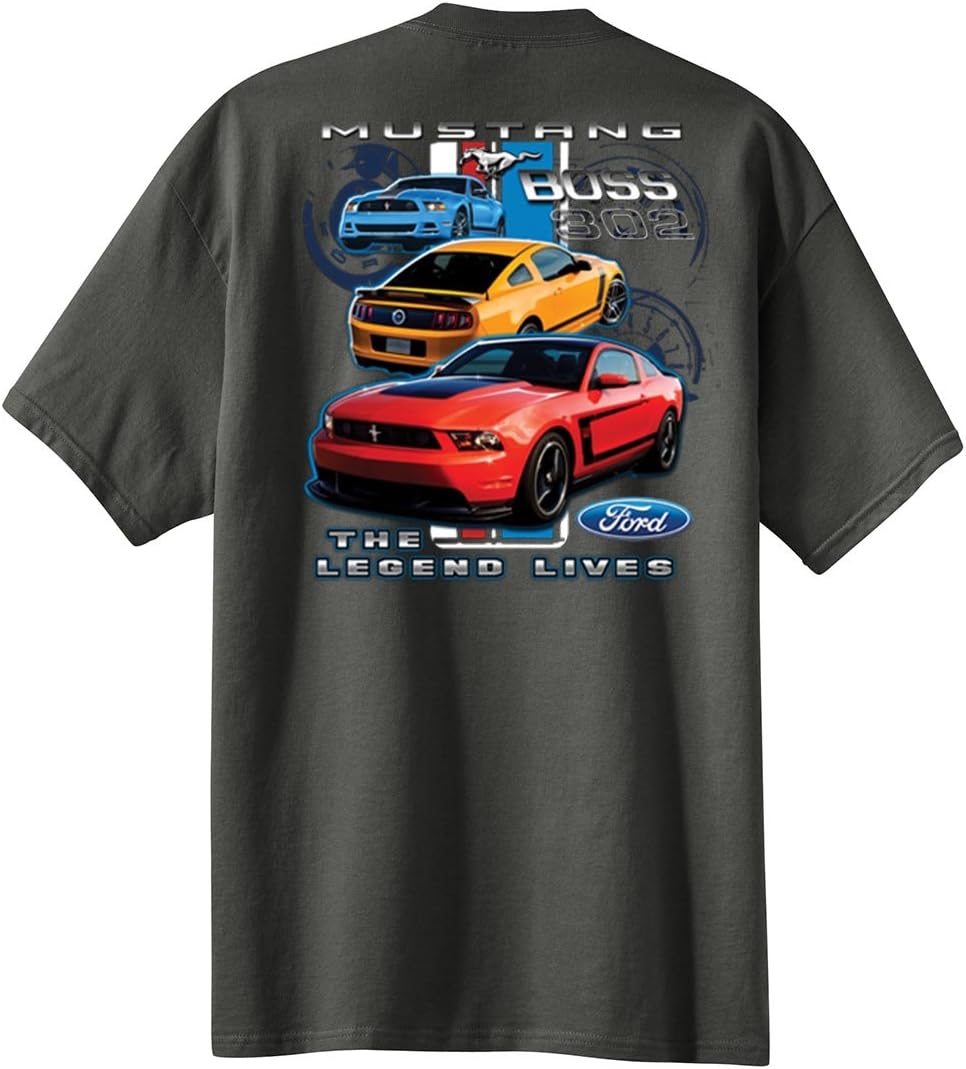 Boys Ford Mustang Boss 302 Kids Legend Lives Design Ford Motors Shelby Cobra Hotrod Racing Performance Race Youth Tee Shirt