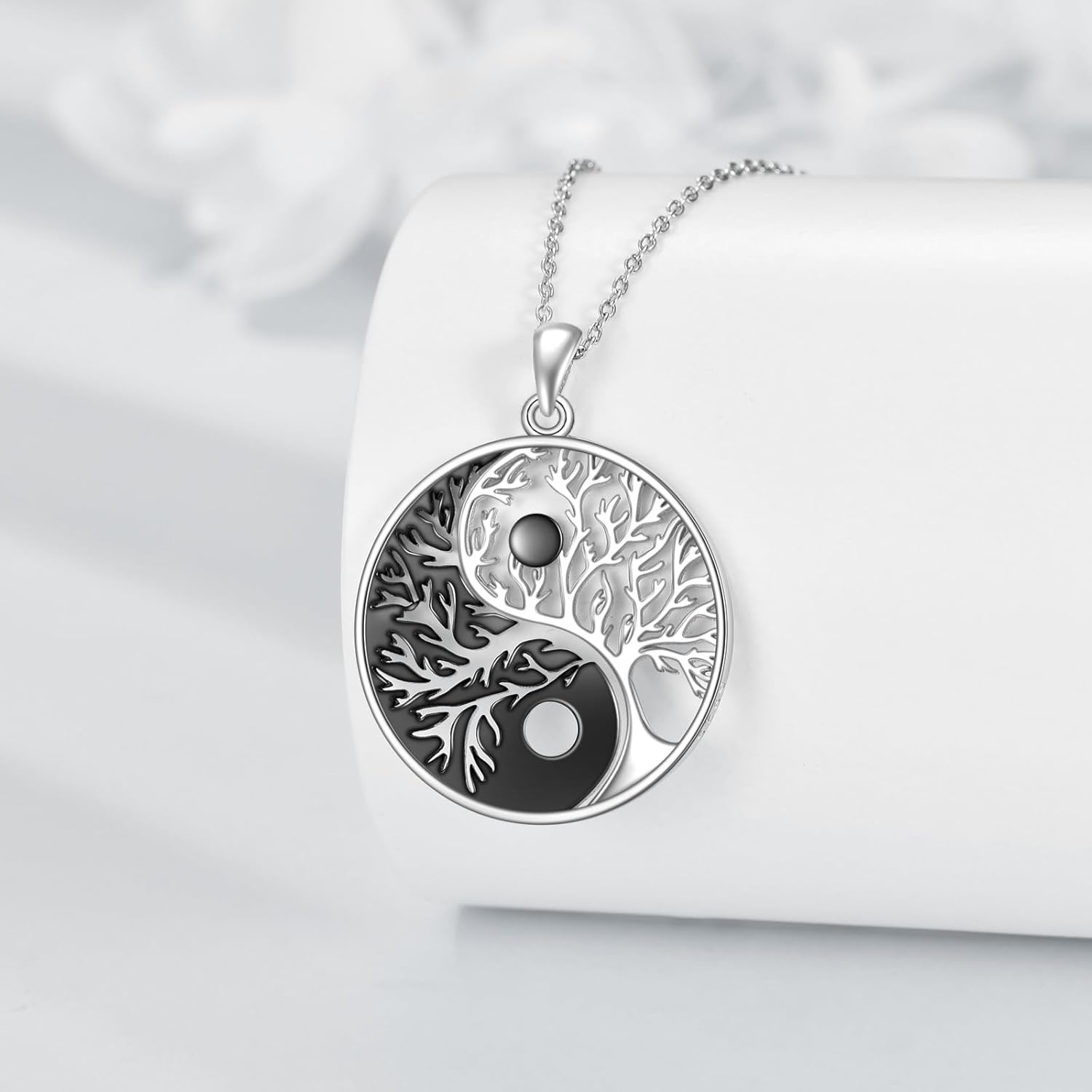 AXELUNA Yin Yang Necklace Sterling Silver Tree of Life Pendant Jewelry Gifts for Women Men - Image 3