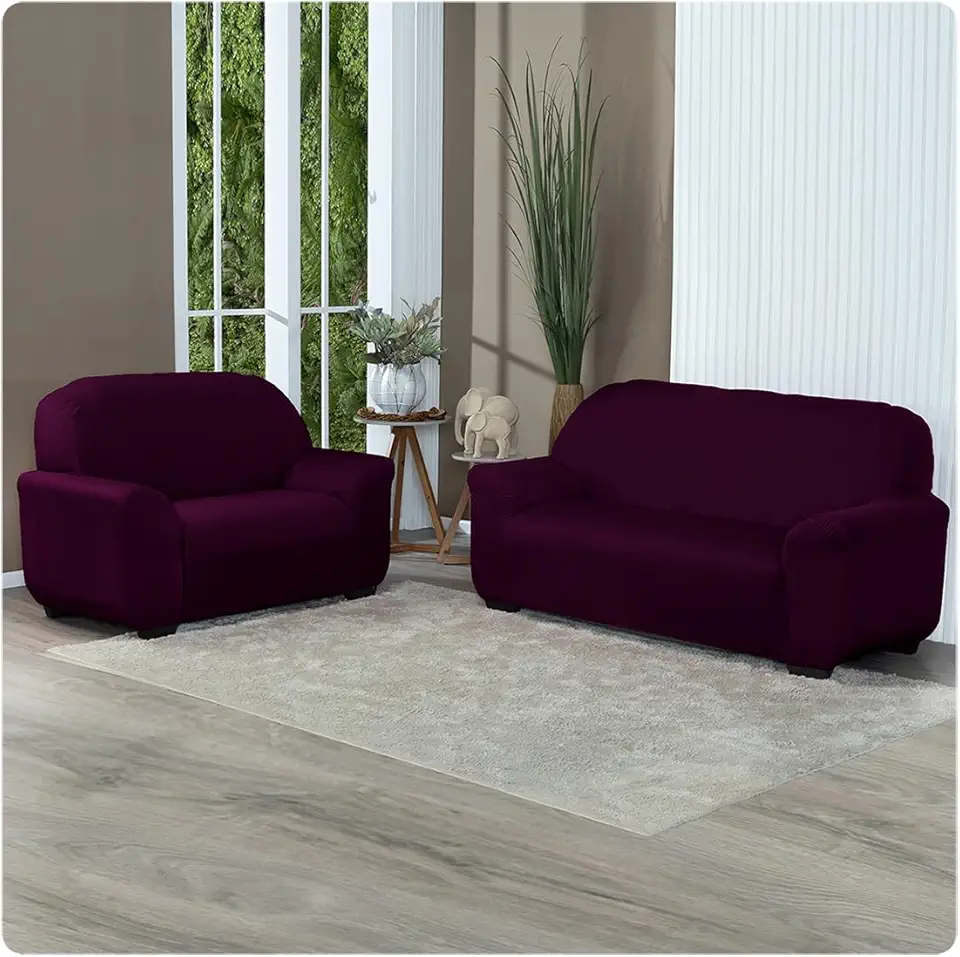 Capa Para Sofá Grossa em Malha Gel 2 e 3 Lugares Cores Diversas (Vinho)