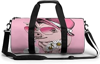 Borsa Sportiva Rotonda Cilindro Maiale Rosa Borse Sportive Per Borse A Mano Per Bagagli Di Grande Capacità