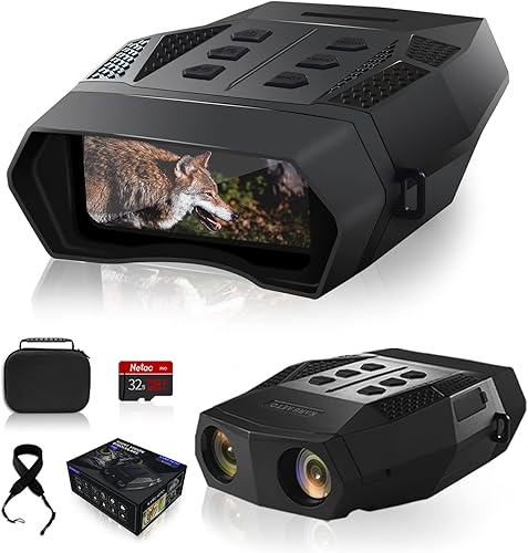 Miniatura 1 de Gafas de visión nocturna binoculares  1080P digital infrarrojo visión nocturna para adultos caza campamento tácticas militares en 100 oscuridad