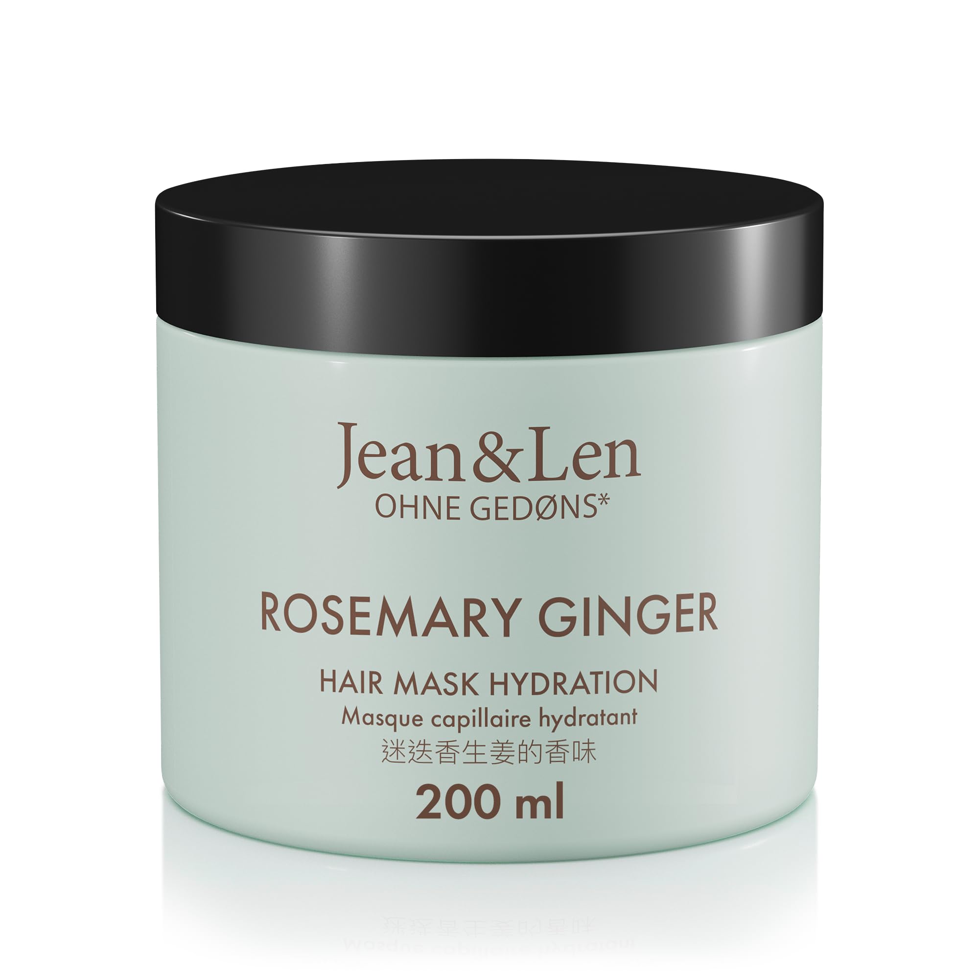 Jean & Len Hair Mask Rosemary & Ginger, para cabello muy castigado, seco y sin brillo, cuidado hidratante intensivo, sin parabenos ni siliconas, 200 ml