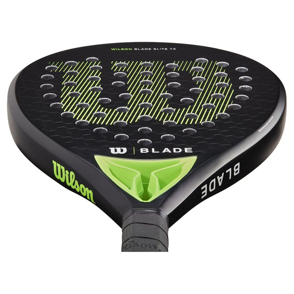 Wilson Blade Elite Tx V2 - Racchetta da padel leggera, superficie in carbonio/fibra di vetro, anima in EVA, bilanciamento medio, taglia unica, 361 g/410 g, uso interno