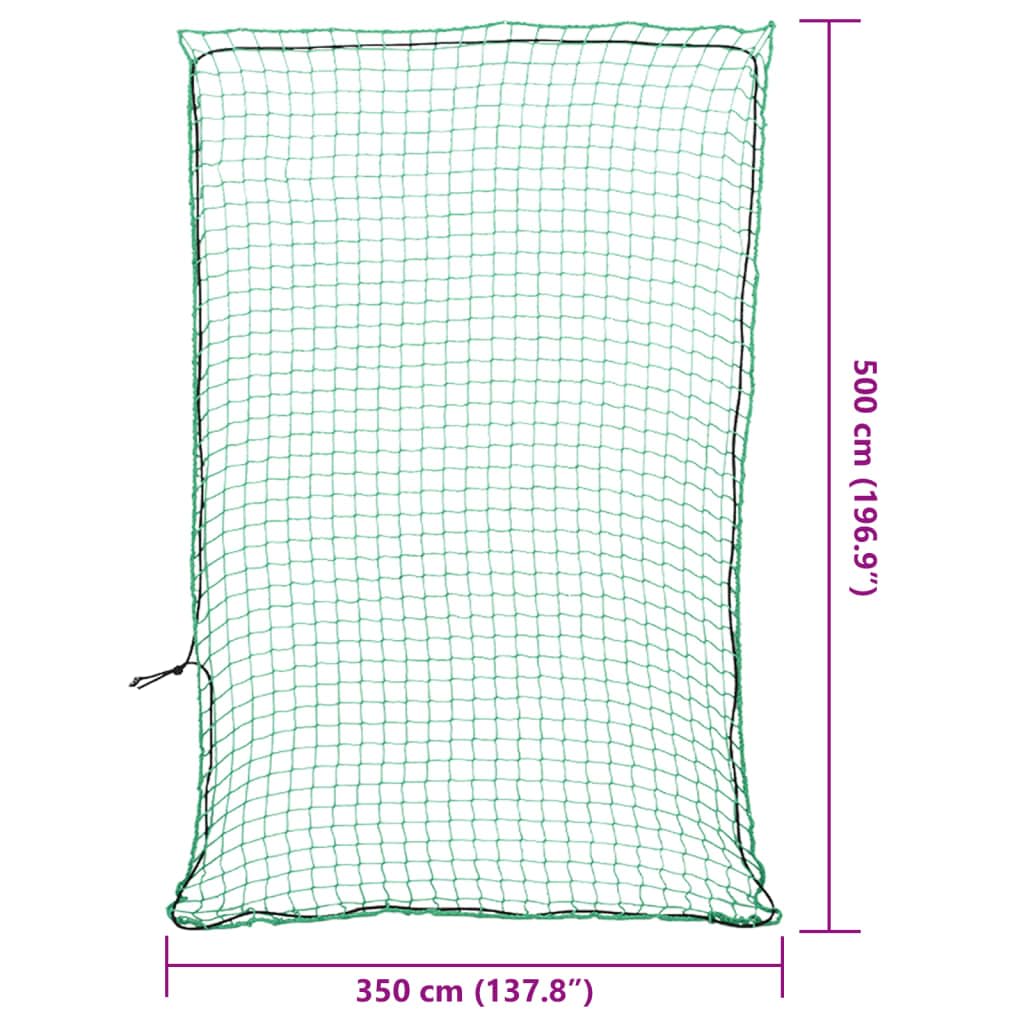 Anhängernetz mit Gummiseil Grün 5x3,5 m PP, UV-beständig und wetterfest, elastisch für Ladungssicherung Auto, SUV, PKW, vielseitig als Transportnetz und Schutznetz