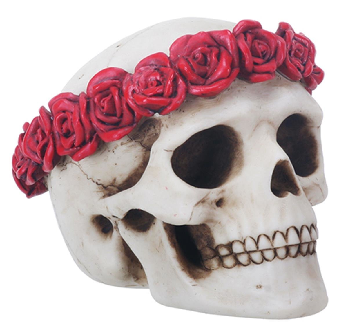 YTC 4.5 Inch Day of The Dead Flower Traditional Sugar Skull Display Statue