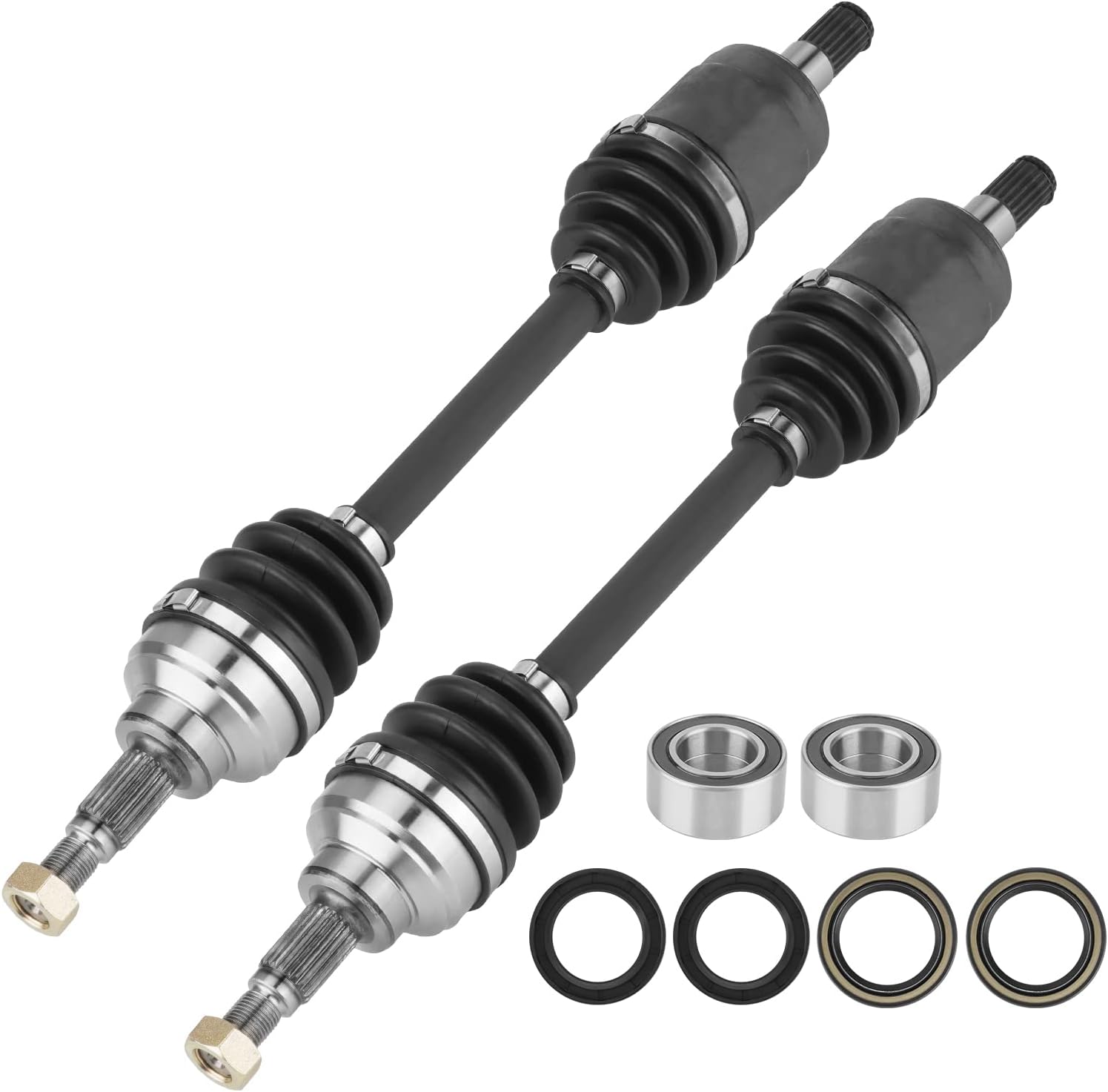 Front Left or Right CV Axle & Wheel Bearing Kit for Honda TRX 450 Foreman 1998 1999 2000 2001 2002 2003 2004, 2 CV Axles and 2 Wheel Bearings