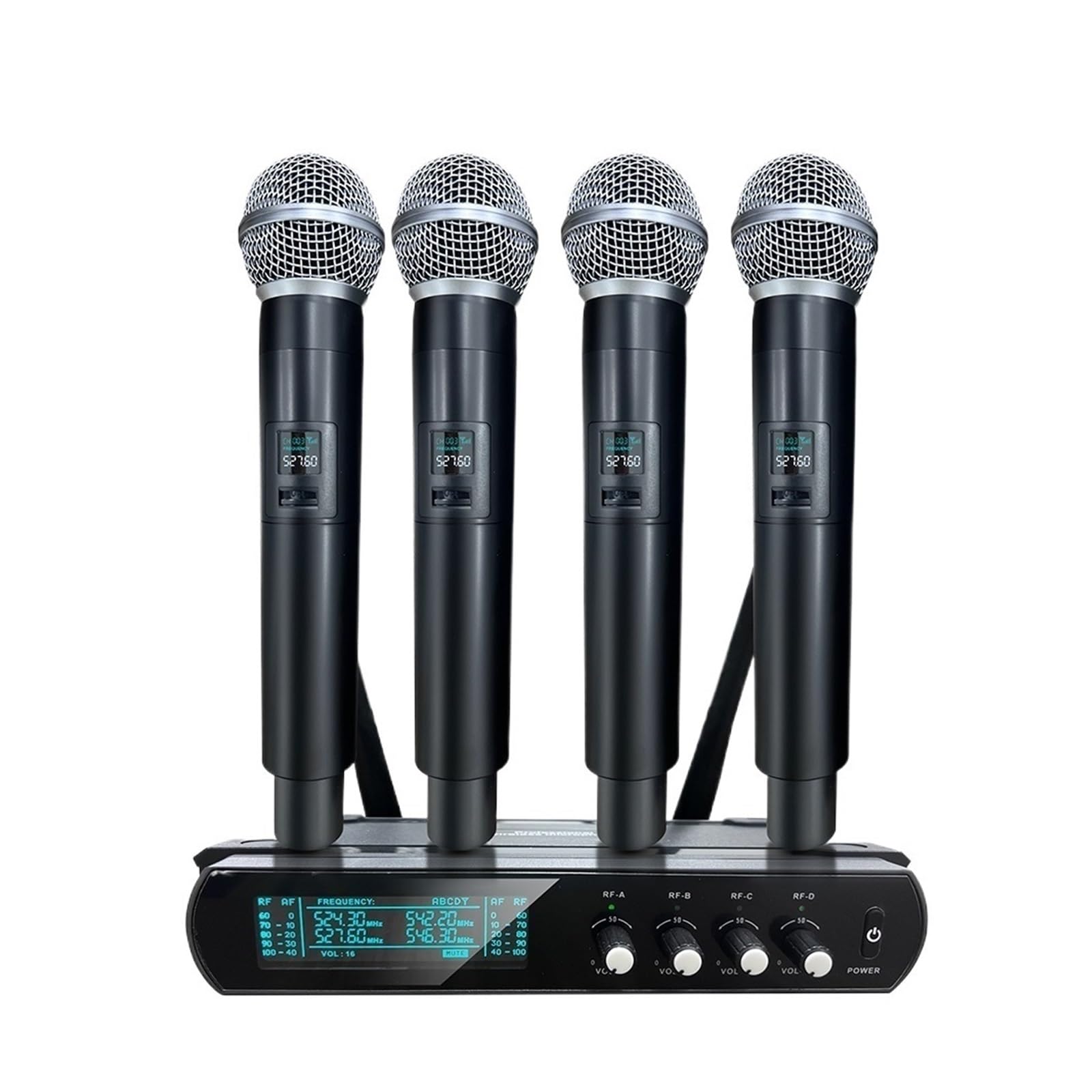 4-kanałowy Bezprzewodowy System Mikrofonowy UHF Z Redukcją Szumów Do Profesjonalnego Użytku Na Scenie KTV I W Karaoke