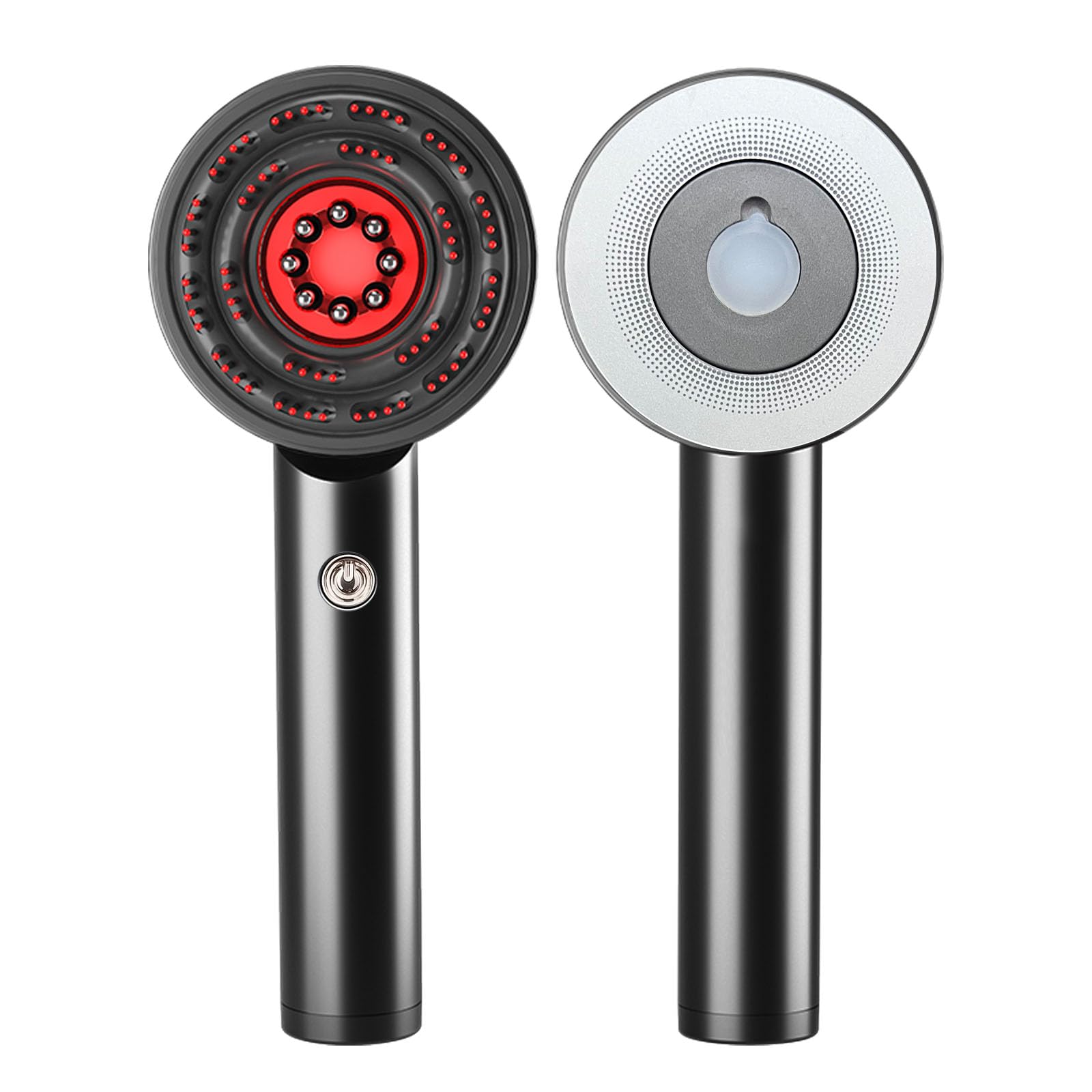 3-in-1 Rotlicht Haarbürste Elektrisch Kopfmassagegerät mit 6ML Haaröl Applikator, Kopfhautmassage mit Rotlicht/Blaulicht/Mischlicht, IPX7 Wasserdicht