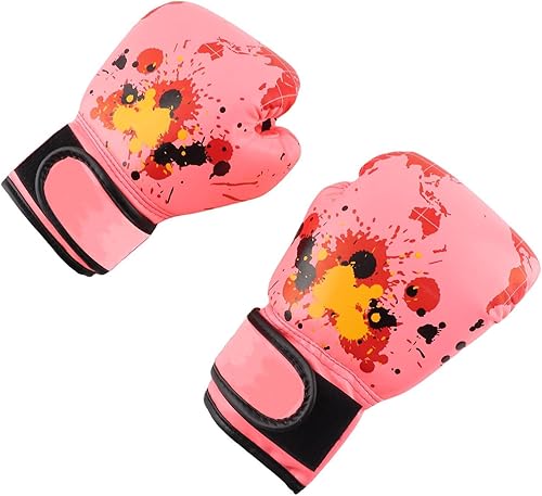 Miniatura 7 de Guantes de boxeo, para niñas y niños, saco de boxeo, kickboxing, Muay Thai, guantes de entrenamiento de boxeo para niños (rosa)