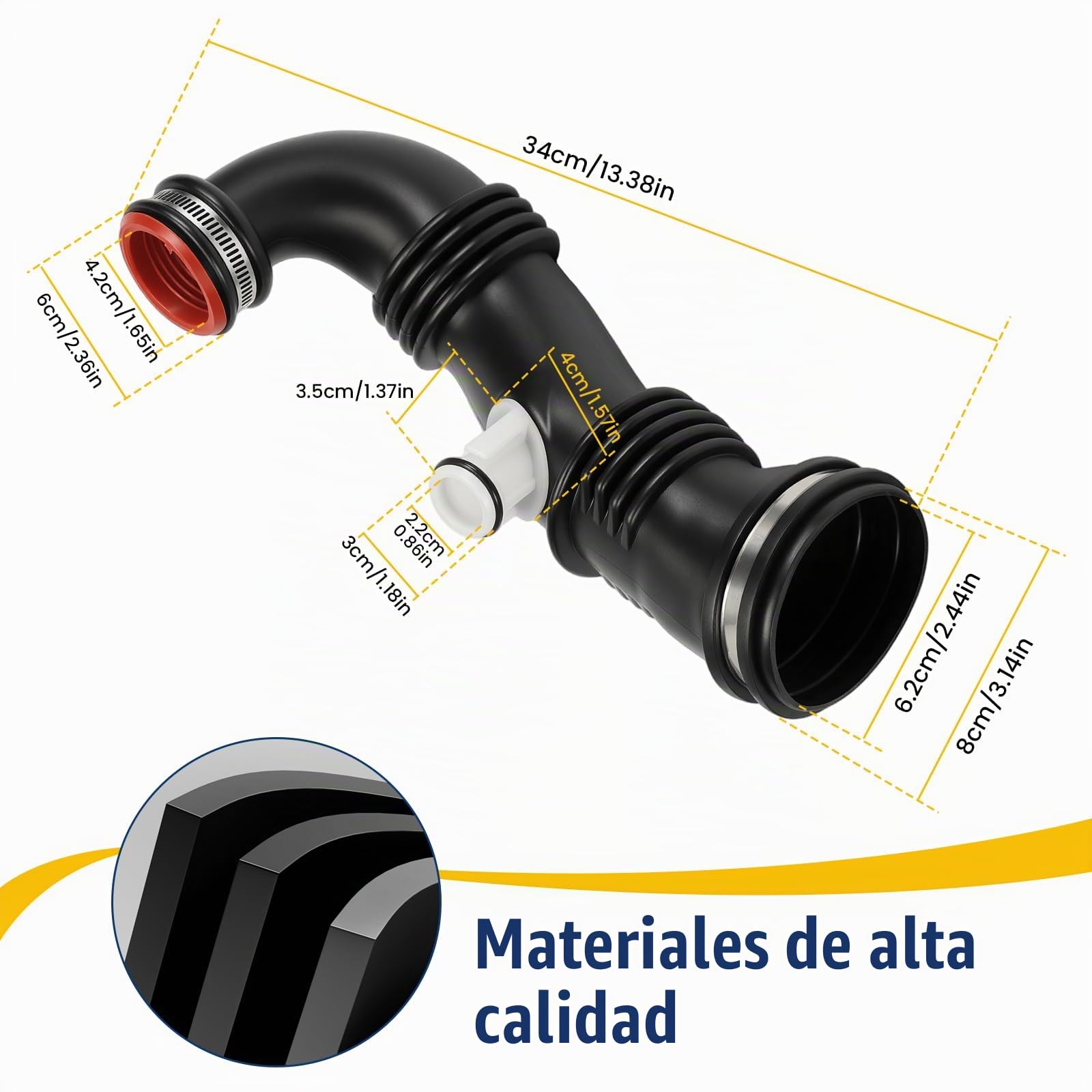 Manguera de turbo aire de carga apta para 1007 206 207 3008 307 308 407 C2 C3 C4 C5 Expert Partner 9687883680 para Berlingo Jumpy 1434E1 13717798147