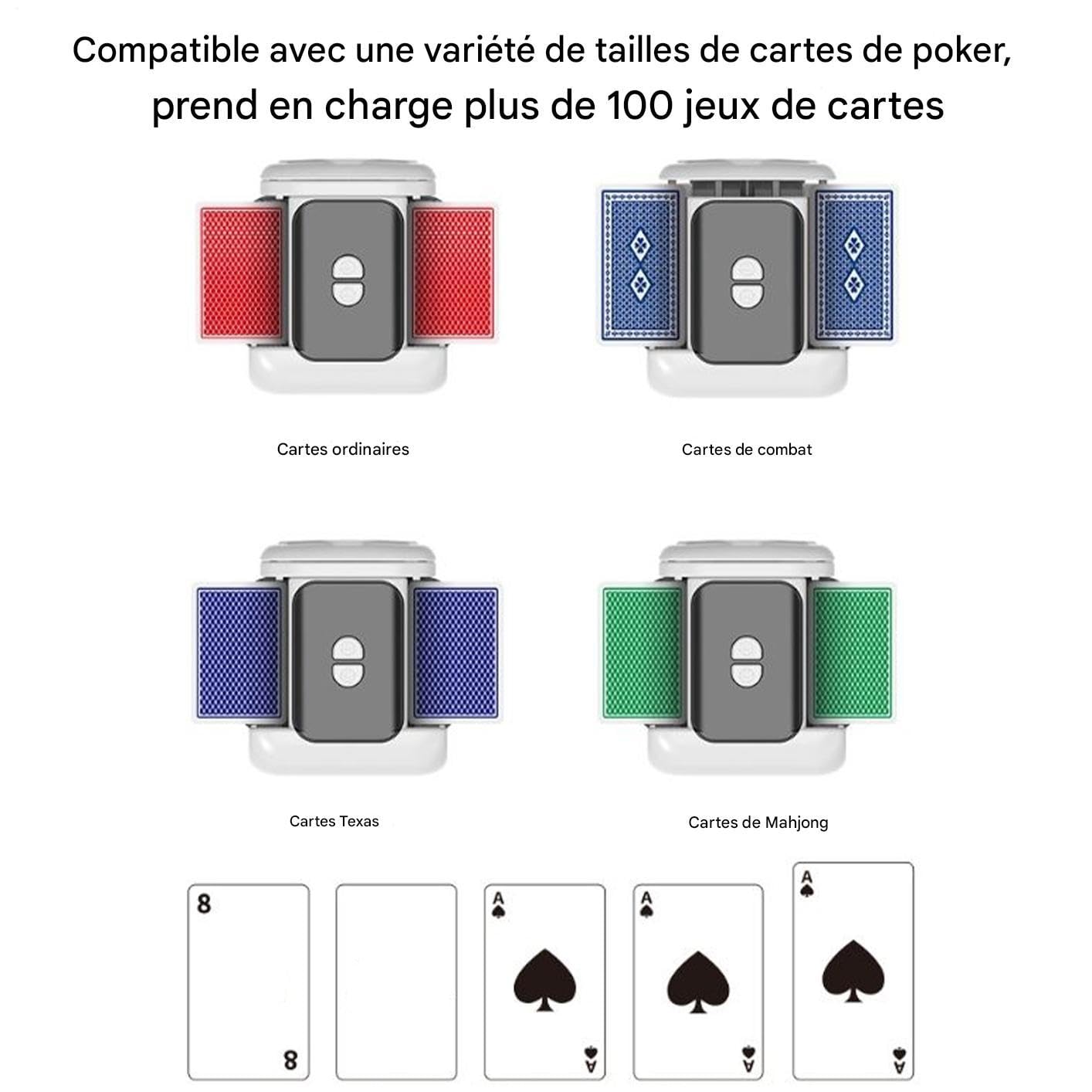 Générique Distributeur Automatique de Cartes Mélangeur Automatique 2 Jeux