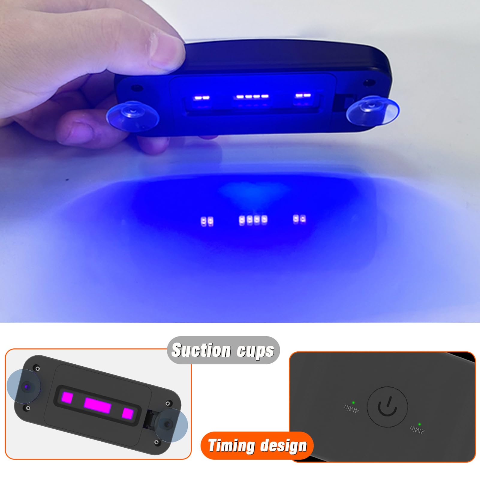 Luce per indurimento del vetro, luce UV per riparazione parabrezza, luce UV per polimerizzazione portatile | Riparazione della resina dello schermo 'auto, lampada di riparazione anteriore per auto