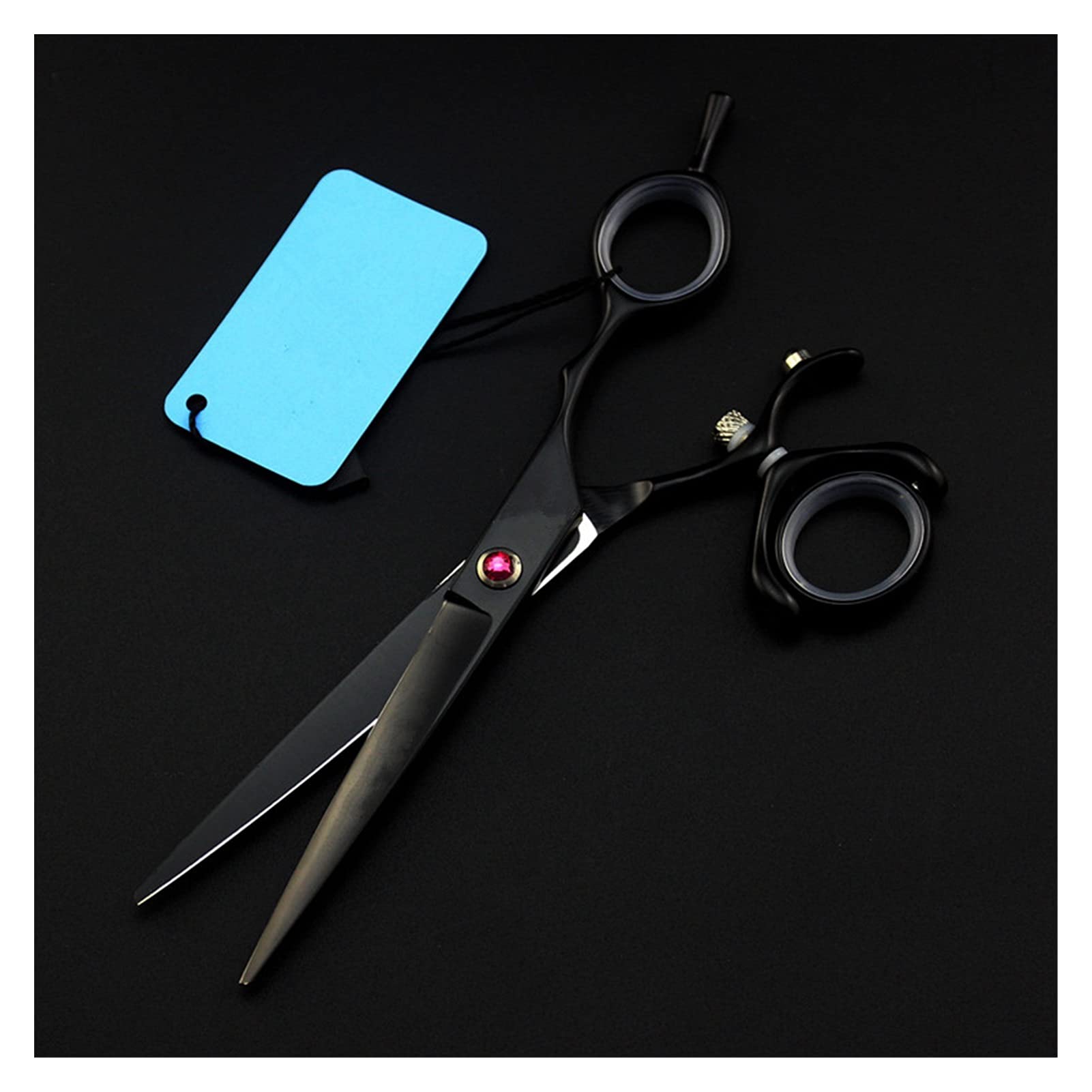Gzslkscd Black Cutting Shears For Hair Cutting 6'' Twisting Shearing Shears Haircut Thinning Shears Barber Scissors, Hairdressing Scissors Hair Cutting Kit (Color : Black Thinning) ( B)