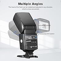 Vista 4 de Godox TT520 II Flash Speedlite Universal para Cámara con Transmisor Inalámbrico AT-16 GN33 Modos S1/S2 Compatible con Cámaras DSLR Canon, Nikon