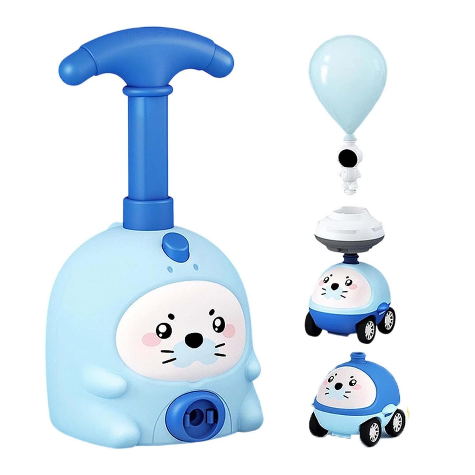 Animal Air Powered Balloon Car Toy, Air Powered Balloons Cars Launcher Set, 2-in-1 Races on Ground & Flies in Air, Easy Manual Balloon Pump,DIY Physics Learning for Party Fun (1PC) — view 9