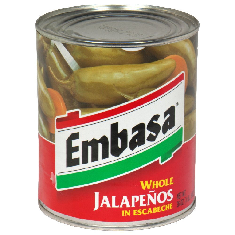 EMBASA Whole Jalapenos, 26 Ounce (Pack of 12)