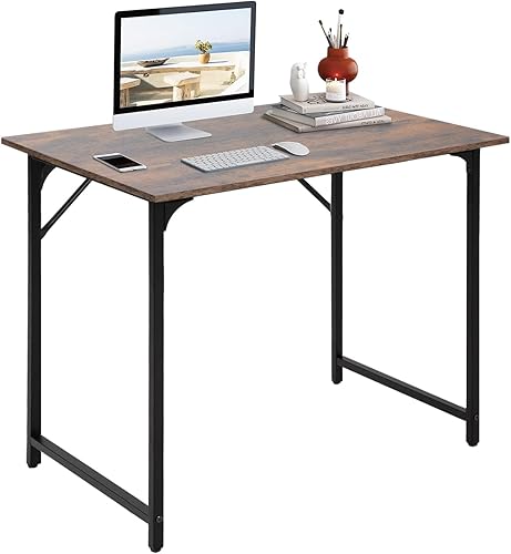 Miniatura 18 de BestOffice Escritorio para computadora, escritorio de oficina en casa, estilo moderno y simple para oficina en casa, estudio y escritura (negro, 39