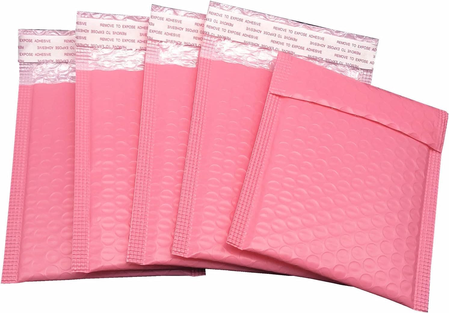 Water Resistant Bubble Envelope Mailers [10 Pack] 6 inch x 9 inch #0 Pink Poly Padded Shipping Envelopes Self Sealing Cushioned Packaging Bags