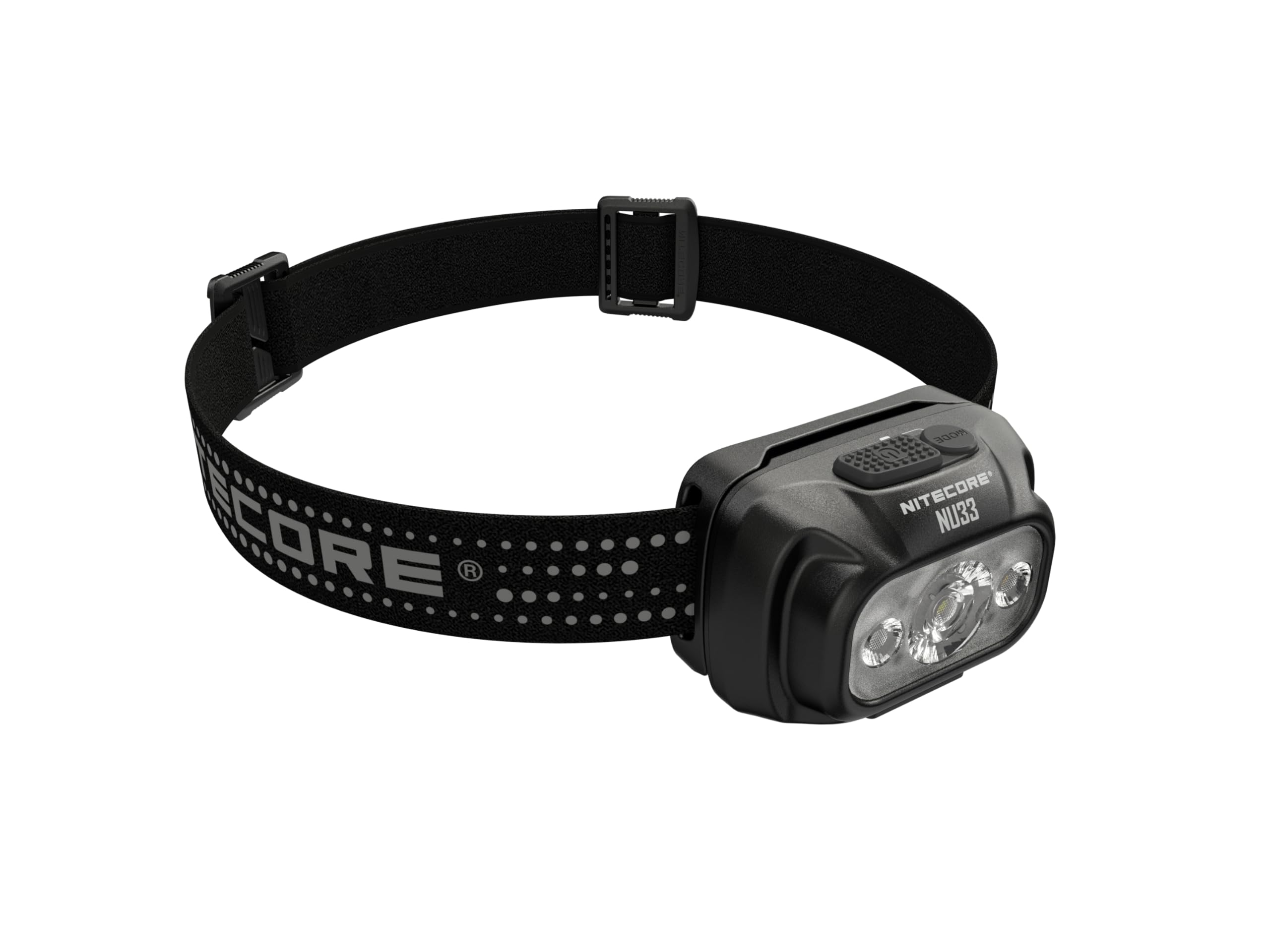 Nitecore NU33 - Linterna frontal de camping de 700 lúmenes, recargable por USB-C, ligera con adhesivo LED blanco, rojo y de lectura