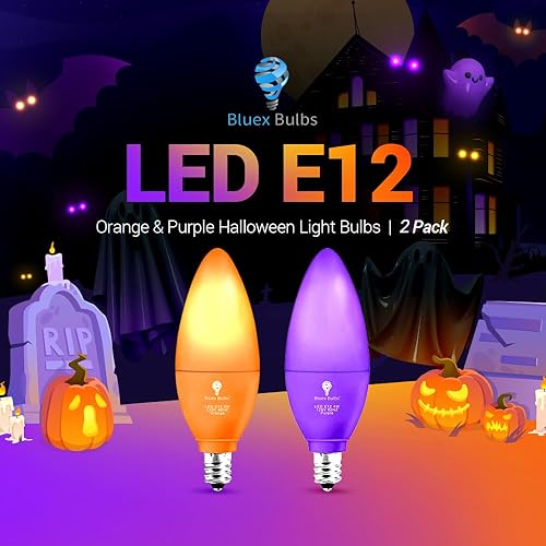 Miniatura 9 de Bluex Bulbs - Paquete de 2 focos LED E12 de BlueX, 4 W y 6 W, base E12, decoración de fiestas, porche no regulable, iluminación del hogar,