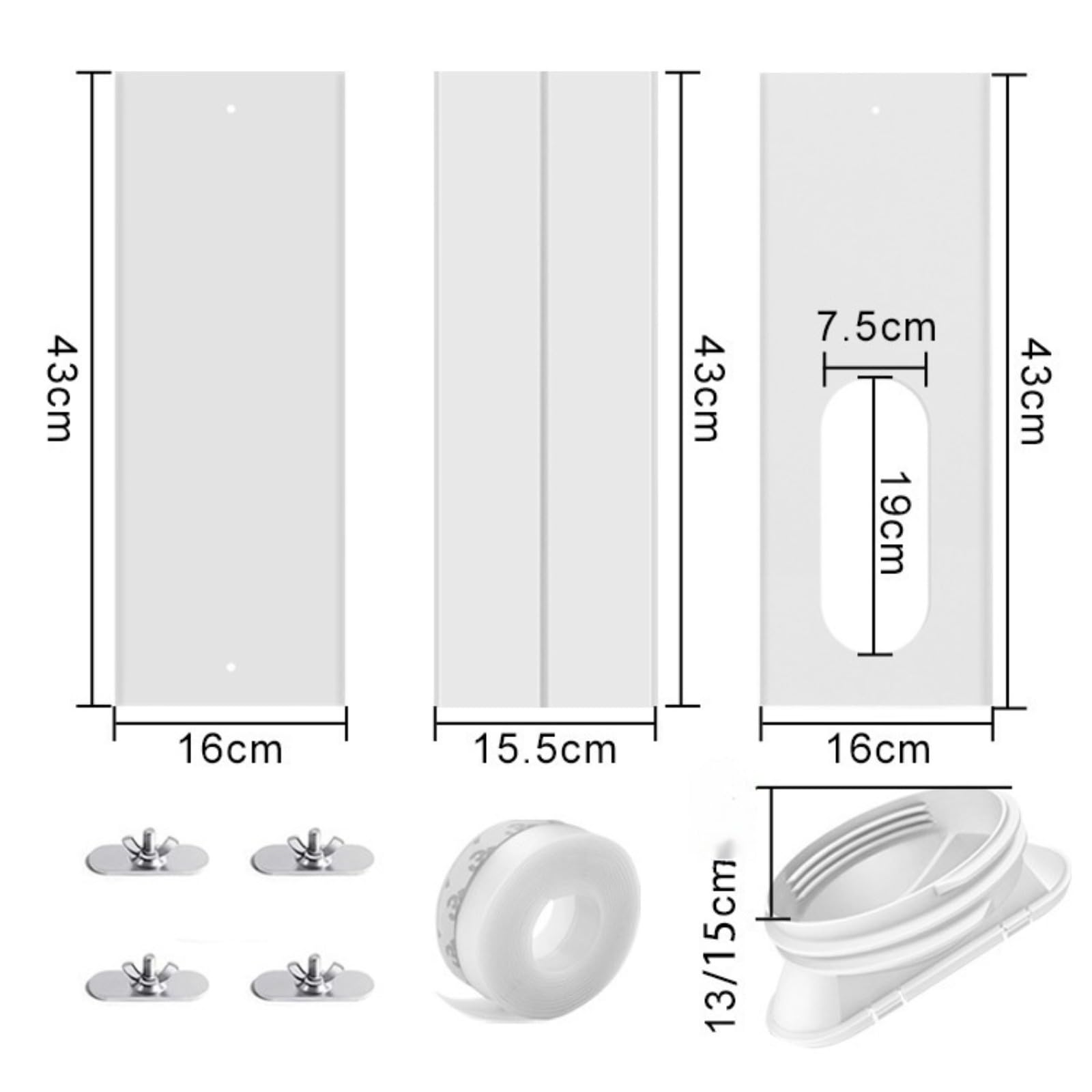 Kit de Ventana Para Aire Acondicionado Portátil - Adaptador y Placa de Sellado Ajustable Para Móvil
