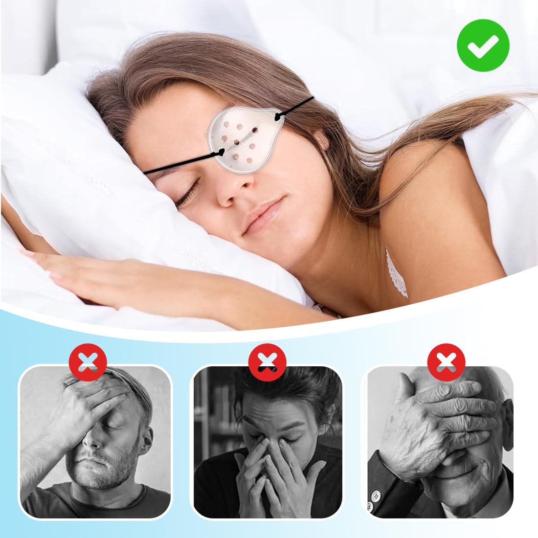 4 Pezzi Benda per occhio Maschera occhi Maschera per gli occhi traspirante maschera per gli occhi in plastica trasparente