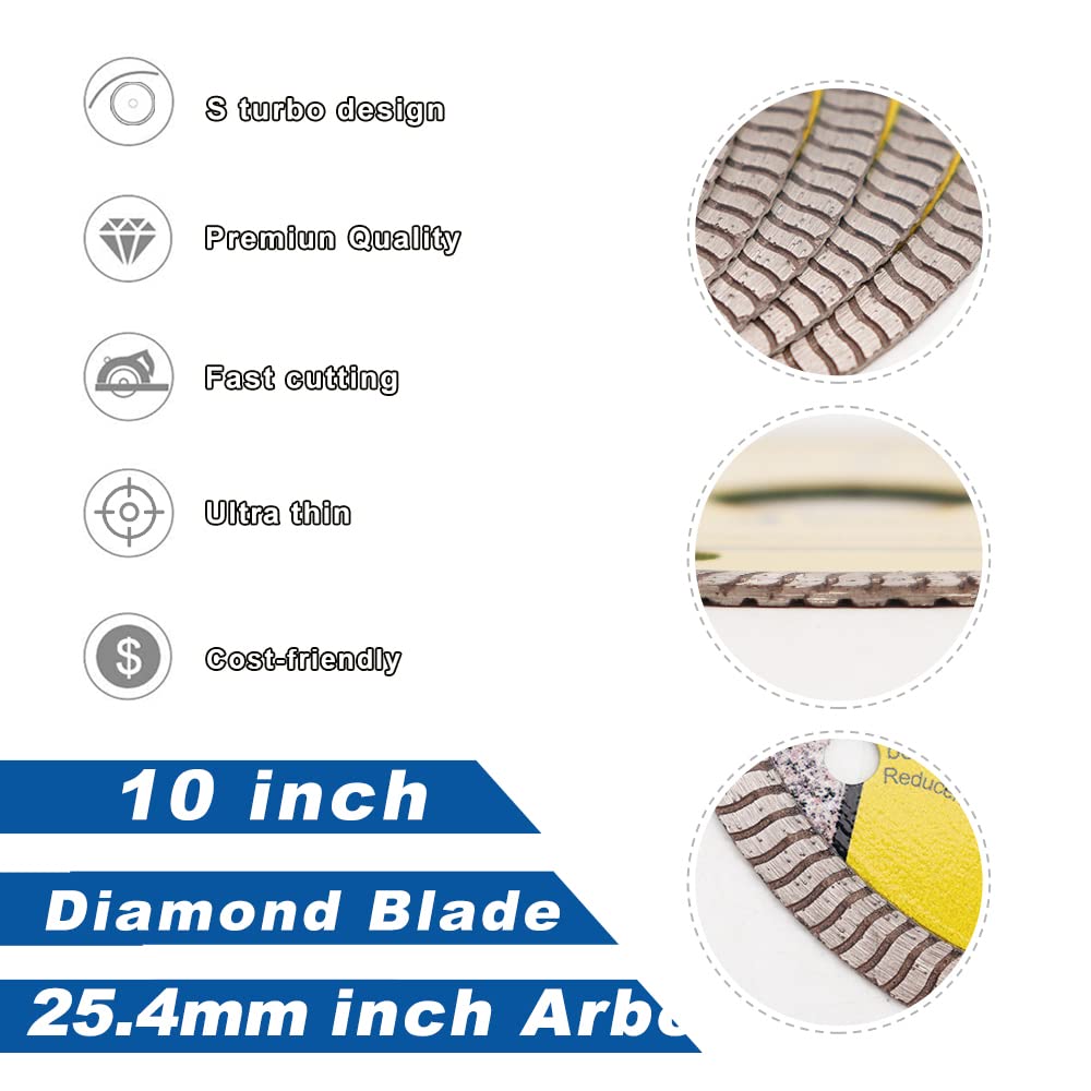 HIGHDRIL Diamentowa tarcza tnąca 250 mm, super cienkie cięcie do betonu, granitu, kamienia naturalnego, cegły, cięcia na sucho