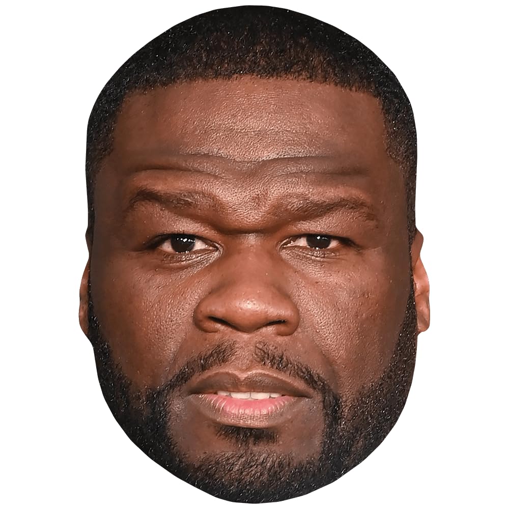 Celebrity Cutouts Lifelike Curtis Jackson (Beard) Celebrity Mask, Flat Card Face, Fancy Dress Mask
