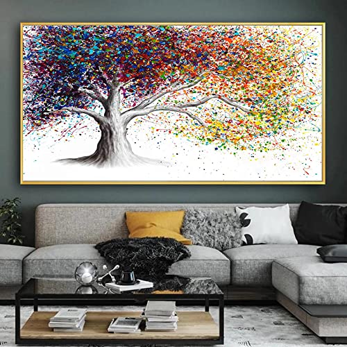 Toile peinture or de qualité supérieure paysage abstrait grand format salon 65x130