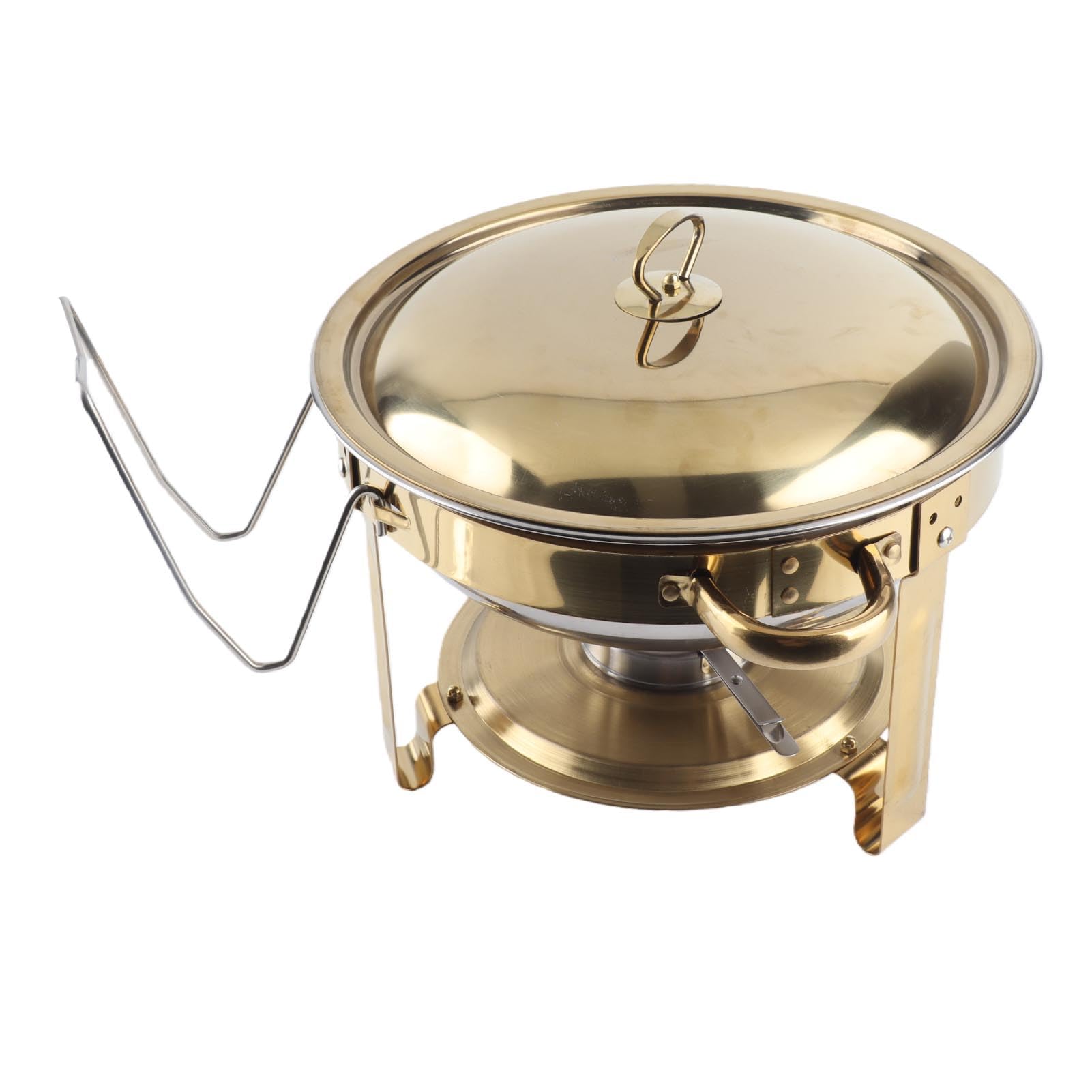 Tonysa Bandeja de Catering Redonda con Calentador de Acero Inoxidable,
