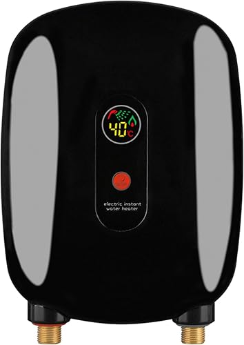 Mini calentador eléctrico de agua caliente, 3 KW sin tanque, calentador de agua caliente instantáneo con pantalla LCD para el hogar, cocina, lavado