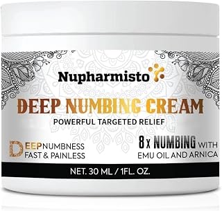 Numbing Cream Maximum Strength: Long Lasting Extra Relief with Menthol Arnica and Emu Oil (30ml, 1, Fl Oz)