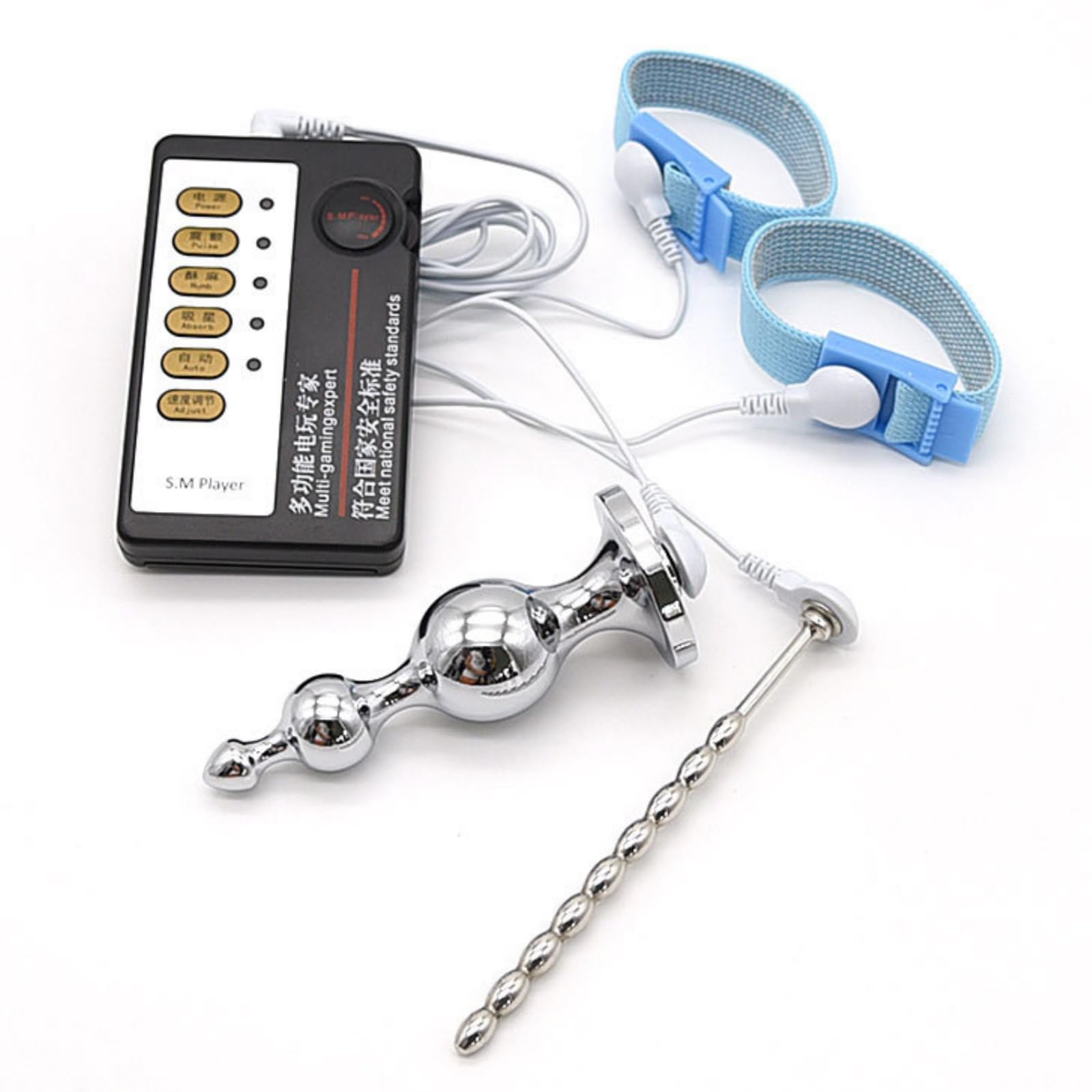 Kit combinado de cuentas eléctricas de acero inoxidable metálico, ajustable en 4 modos (Estilo 1)