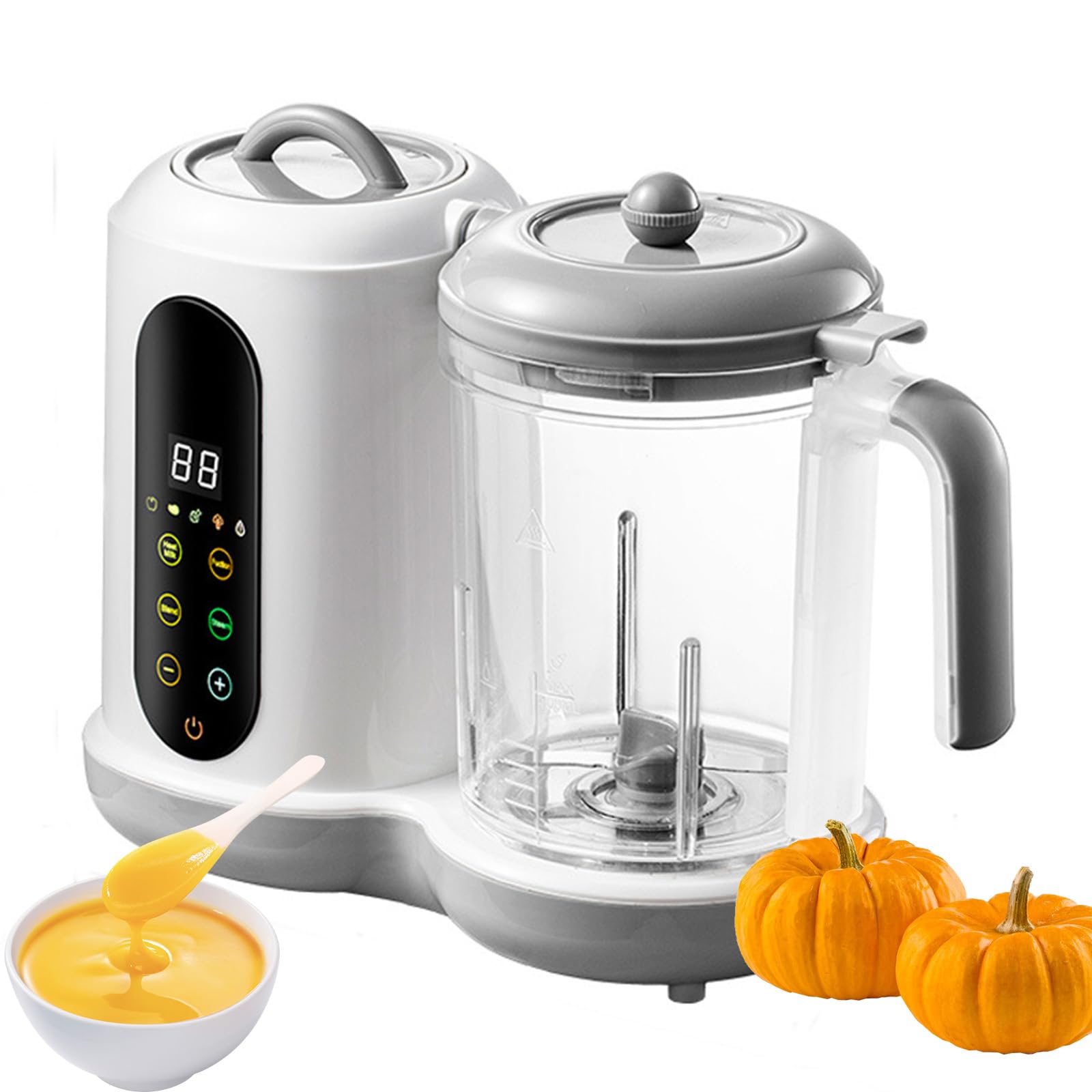 Máquina de alimentos para bebés, licuadora de puré de vapor con pantalla táctil, cocción automática, fácil de limpiar, procesador de alimentos para bebés caseros