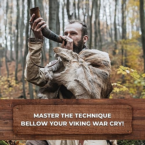 Norse Tradesman Viking War Horn – 18" Battle Trumpet Crafted From Authentic Ox Horn – A Stirring Piece Of History #TOP3