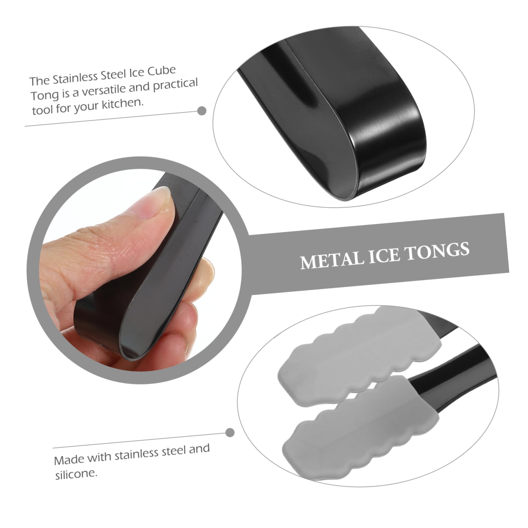 Mobestech Multi-function Toast Tong Grill Accessory Household Grill Tong for Ice Cubes Candy