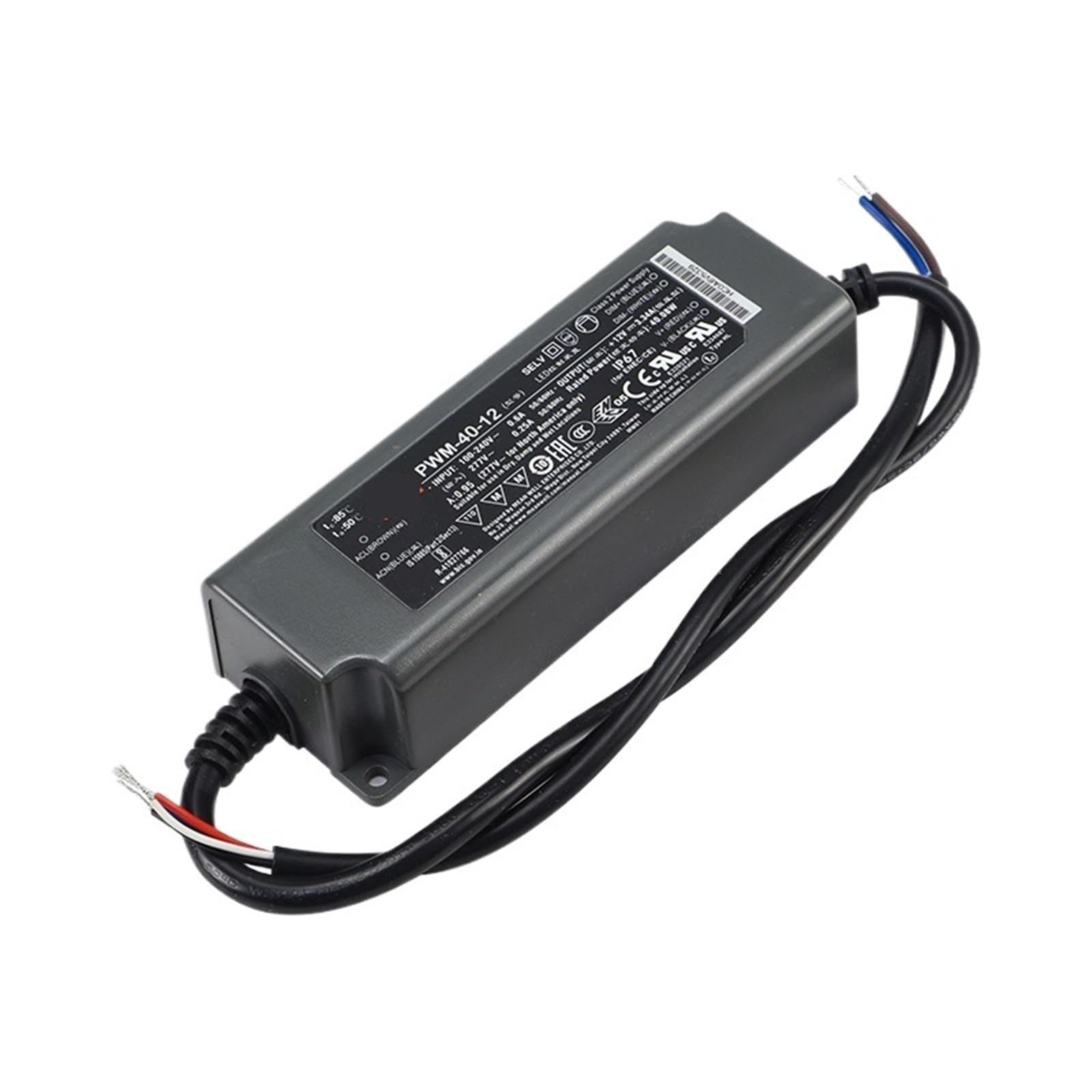 PWM-40-12 IP67 Wodoodporny transformator LED 40W AC na 12V 24V 48V