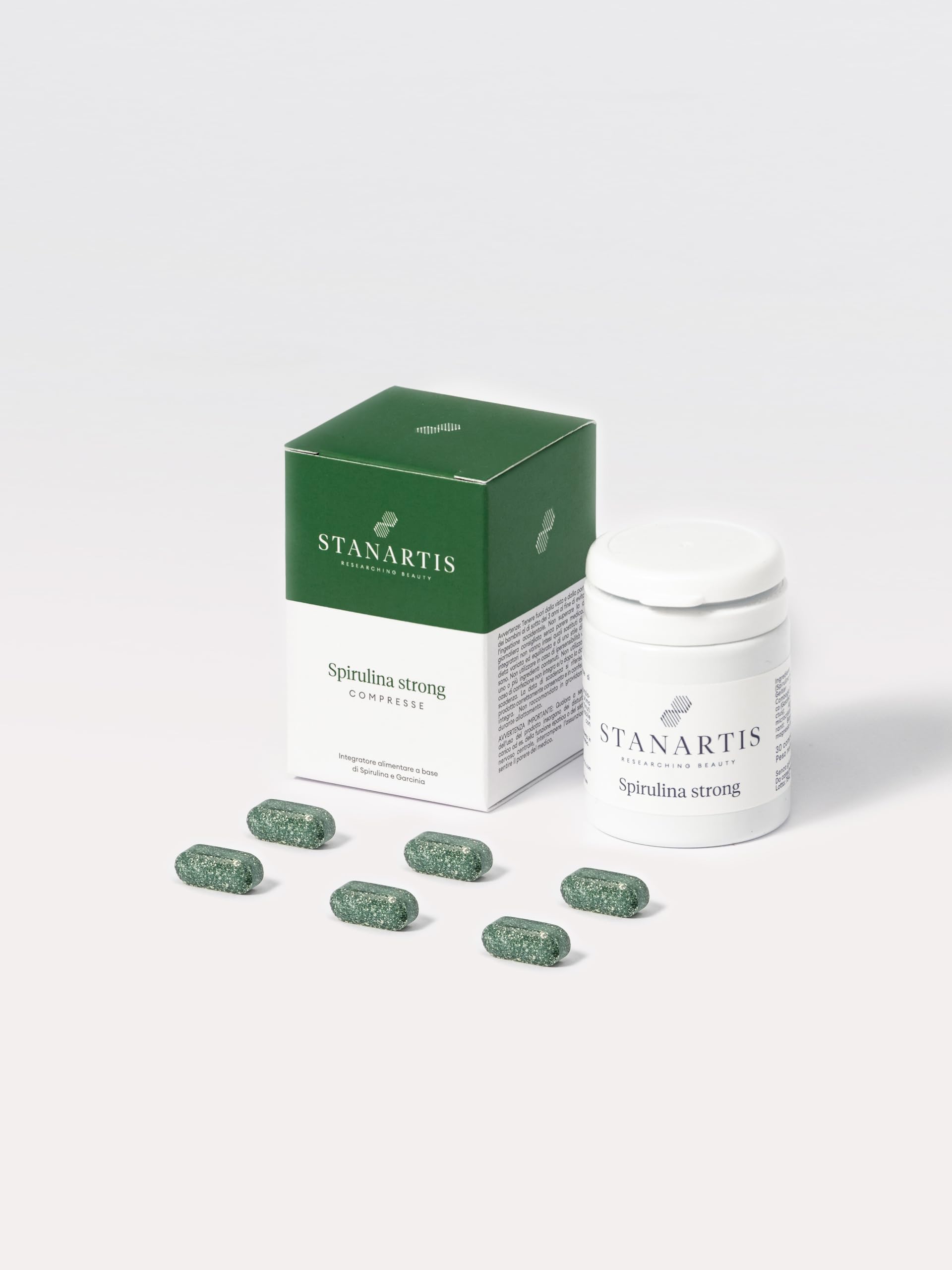 Stanartis Spirulina con Garcinia Cambogia – Controllo Peso, Energia e Sazietà – 30 Compresse – 500 mg Alga Spirulina + 500 mg Garcinia Cambogia