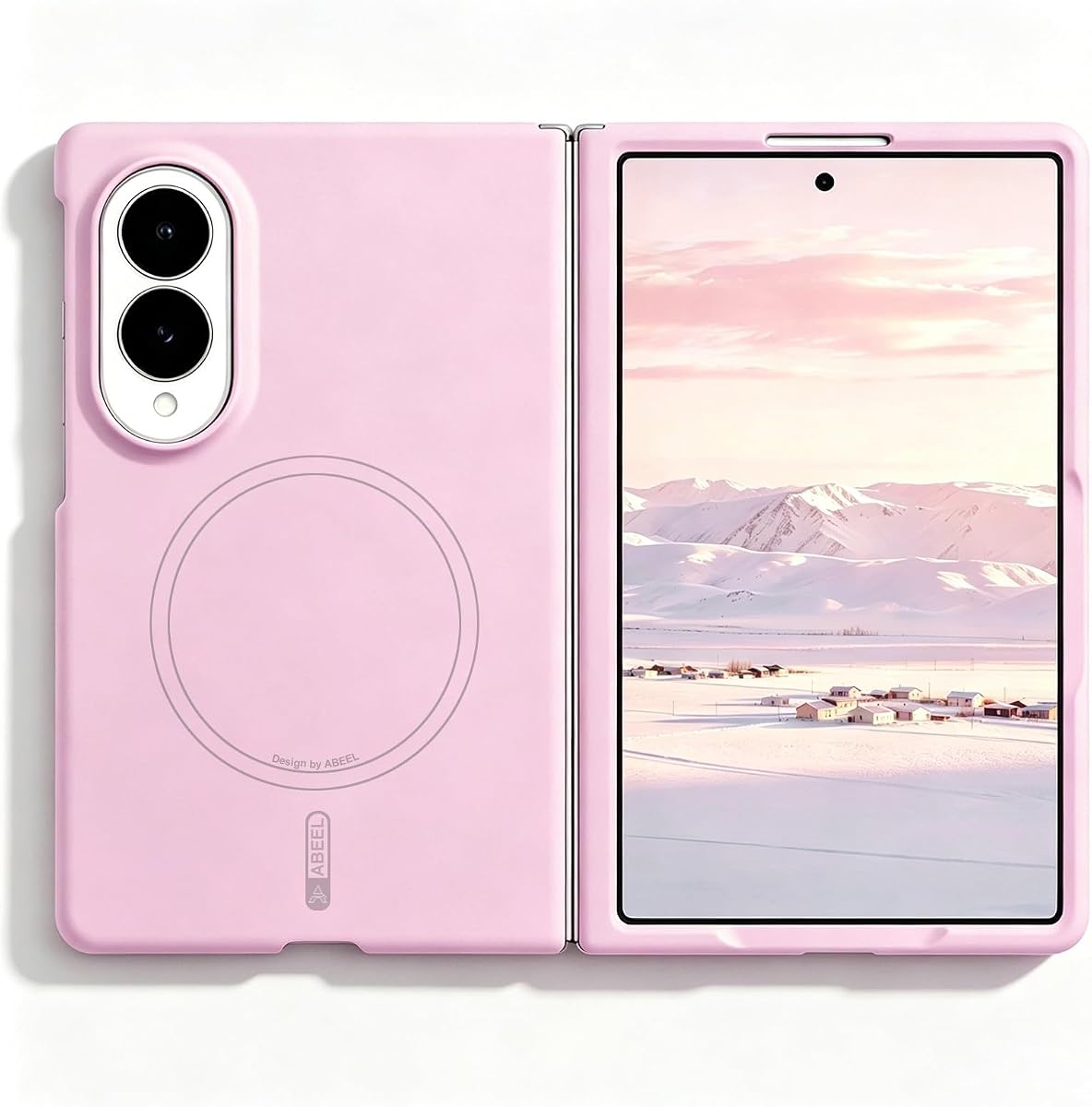 for Samsung Galaxy Z Fold 8 Case, Slim Skin Friendly Magnetic PC Phone Case, Full Protective Shockproof Z Fold 8 Cover, Wireless Charging Case for Samsung Galaxy Z Fold 8 5G,Pink