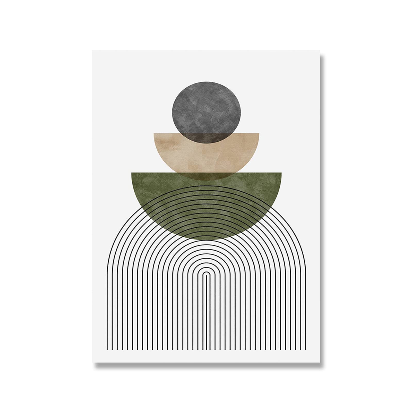 Astratto Verde Salvia Botanico Tela Pittura Poster Metà del Secolo Moderna Arte della Parete Stampe Immagini Soggiorno Decor 60x80 cm-3 Pezzi Senza Cornice
