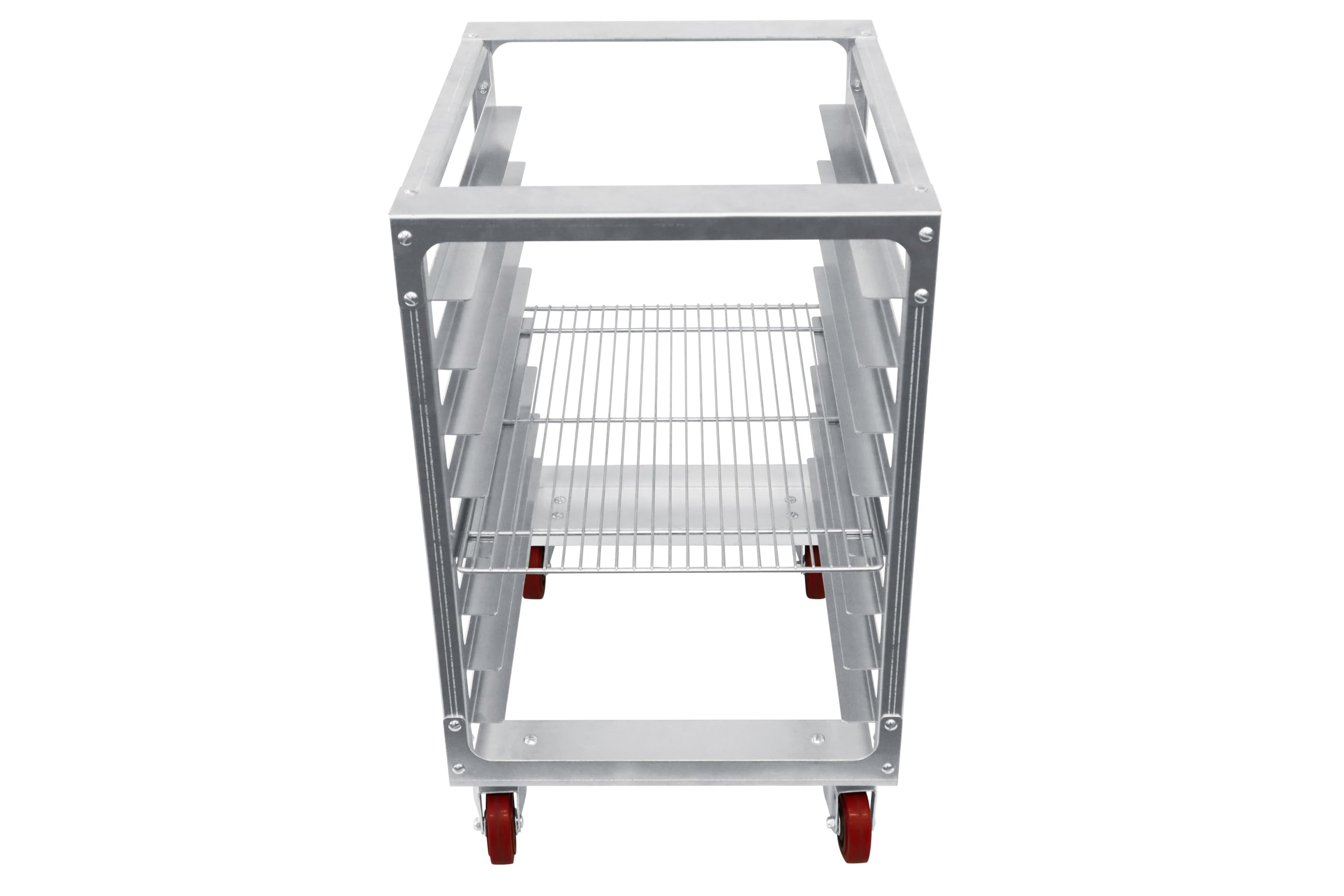 Estante comercial de aluminio para moños, 8 bandejas de 7,62 cm, con certificación NSF, resistente, ruedas de placas resistentes, estante de refrigeración para debajo de la mesa de trabajo