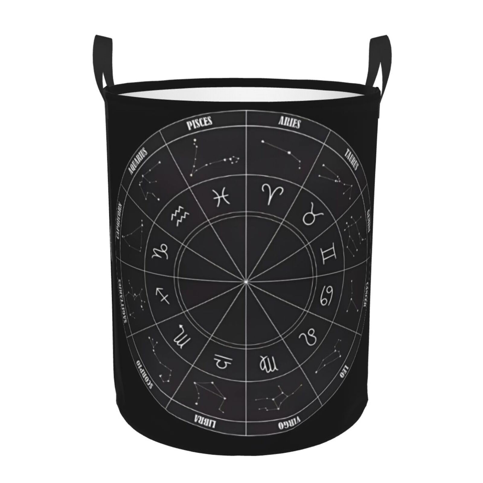 M Circular Hamper Zodiac Constellation Space Print for Dirty Clothes