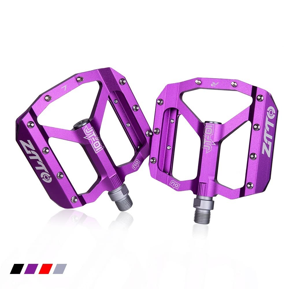 Pedali MTB MTB Pedali sigillati Ultraleggera da Strada CNC Lega di Parte in Bicicletta DH XC Cuscinetti Antiscivolo Vuoti DU System Mountain 12 mm ASSE Pedali Flat MTB