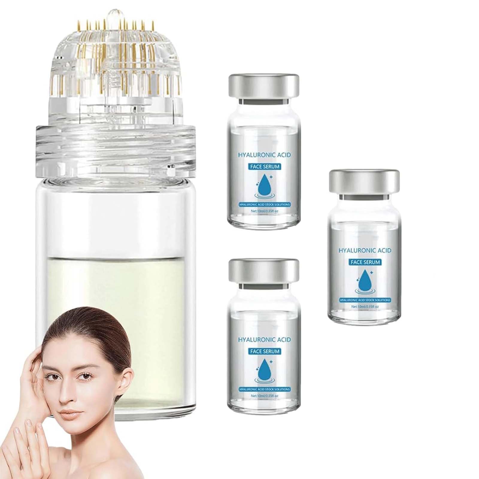 Glamory Micro lnfusion System, Glamory Micro Infusion System for Face, Glamory Micro Infusion System for Lips, Glamory Microinfusion Facial Stamp with Serum (3pcs)