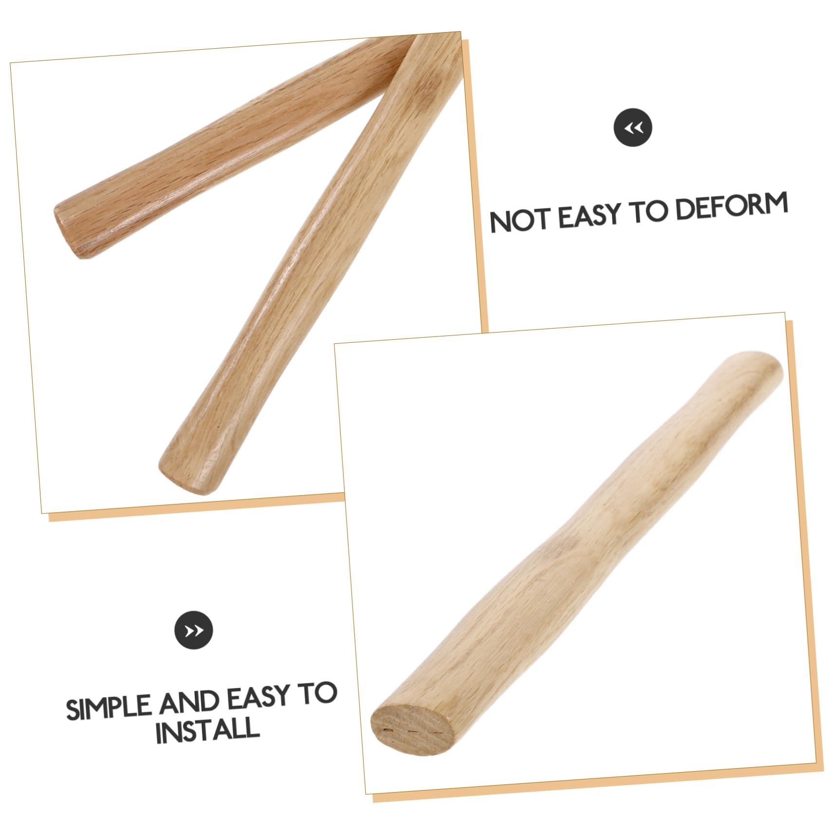 IWOWHERO 2Pcs Wooden Hammer Handle Replacement Ergonomic Design for Various Hammers Material Smooth Finish for Use for Woodworking and Crafting Projects
